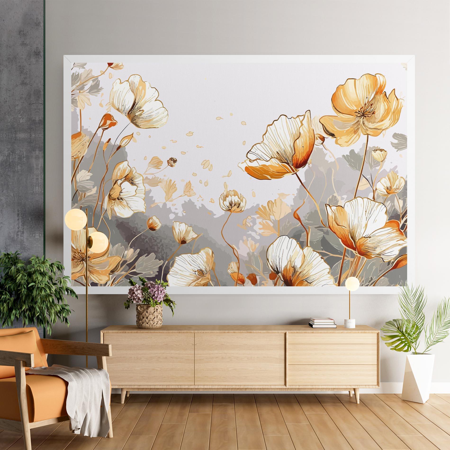Vászonkép Gold Poppies mockup 9