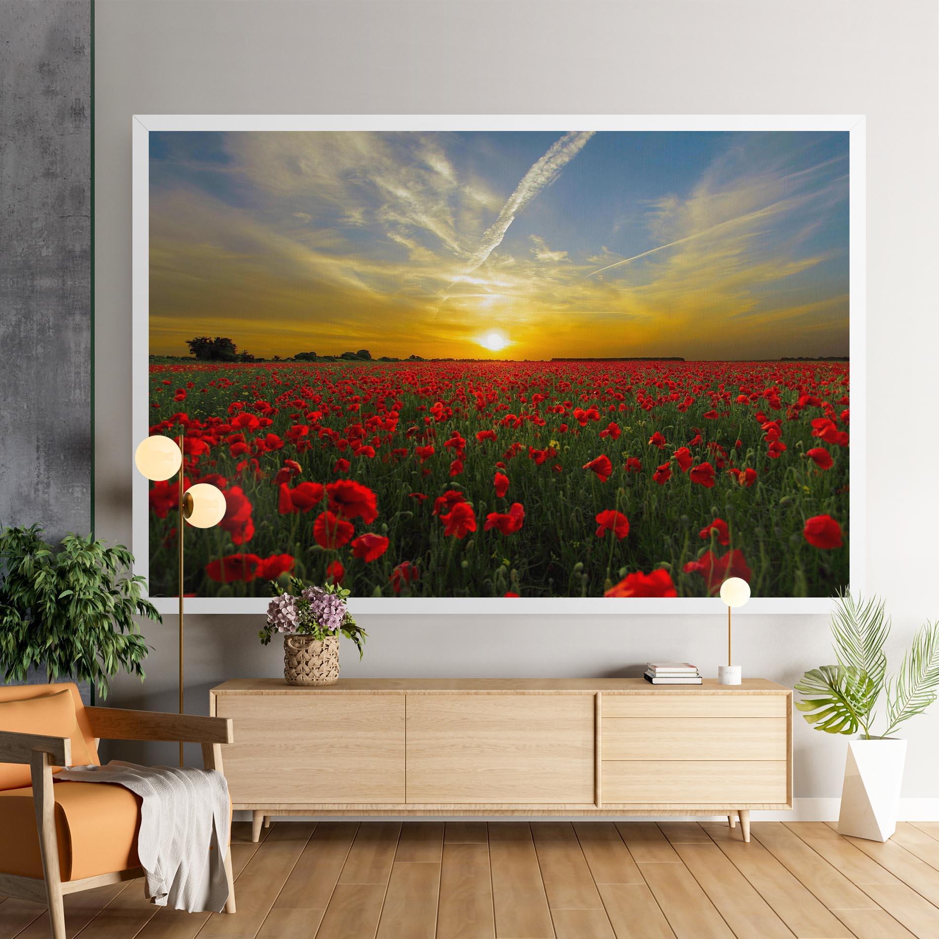 Vászonkép Poppies Sunset mockup 9