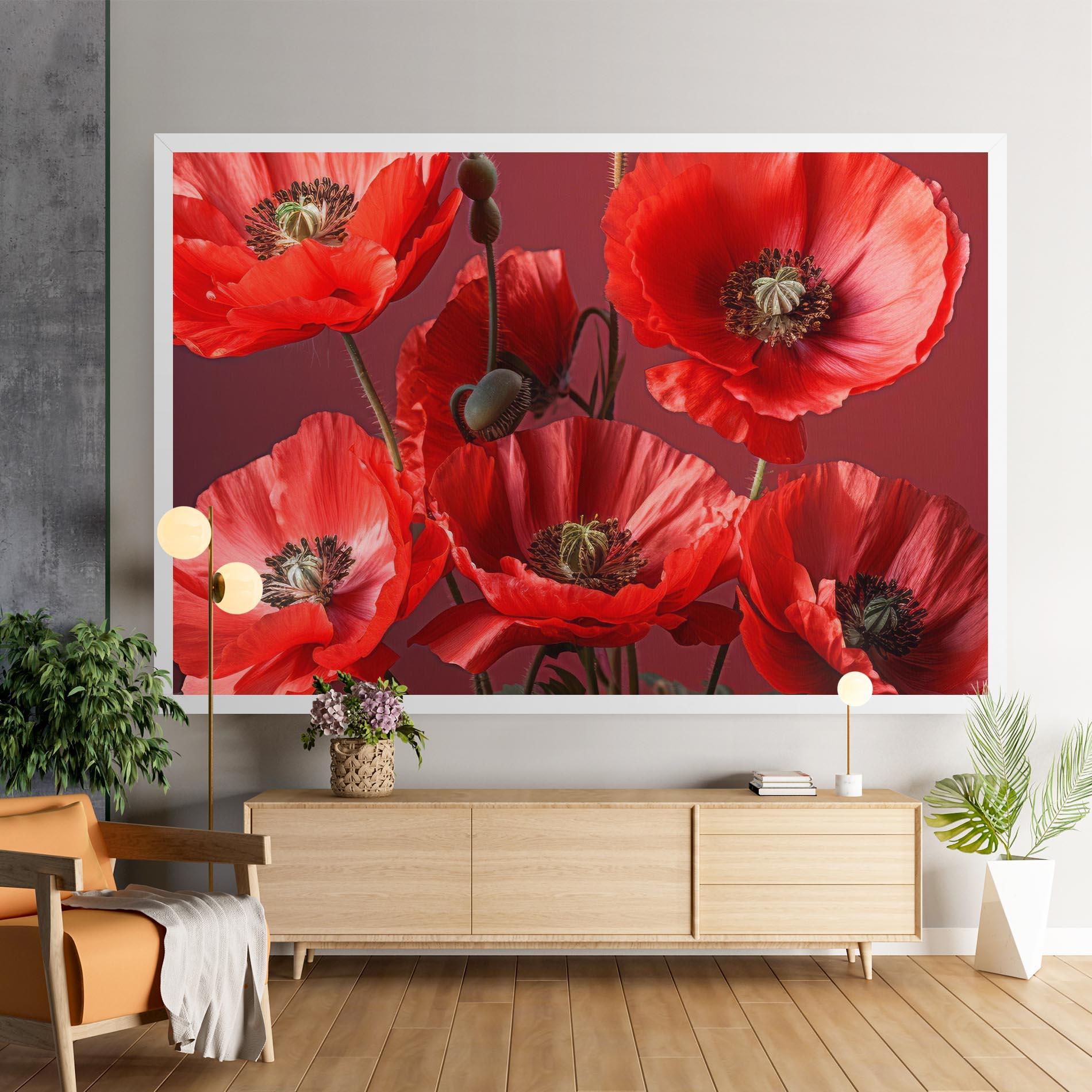 Vászonkép Red Poppies mockup 9