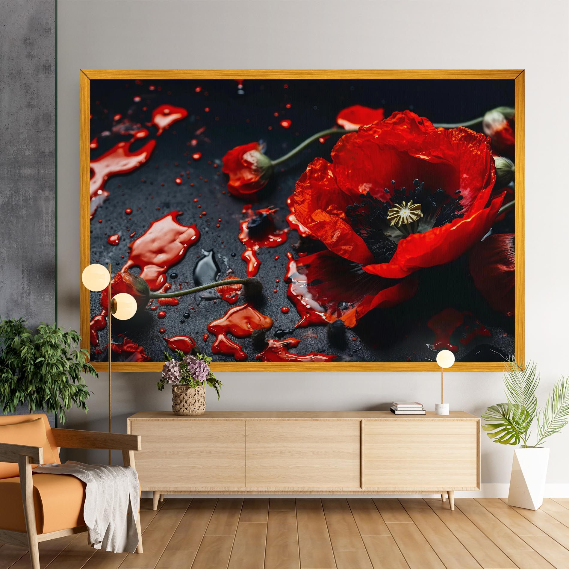 Beautiful Red Poppy Liquid mockup 9