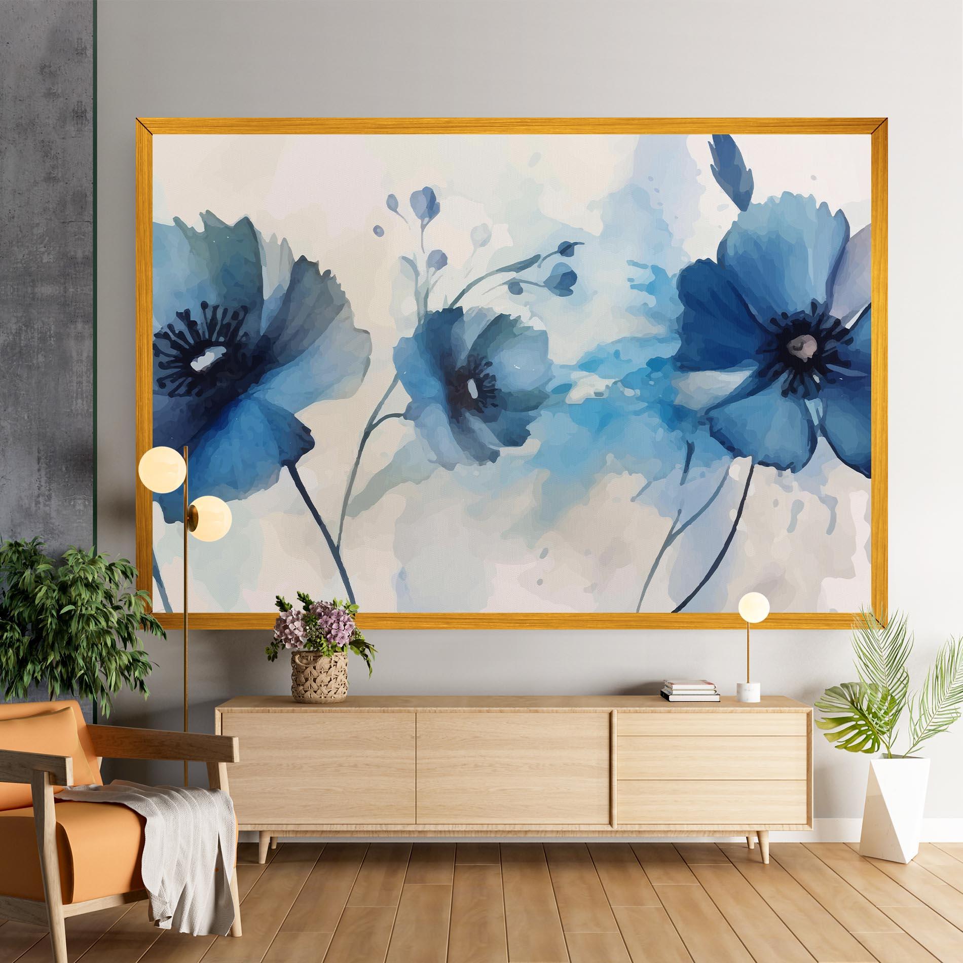 Vászonkép Blue Poppies mockup 9