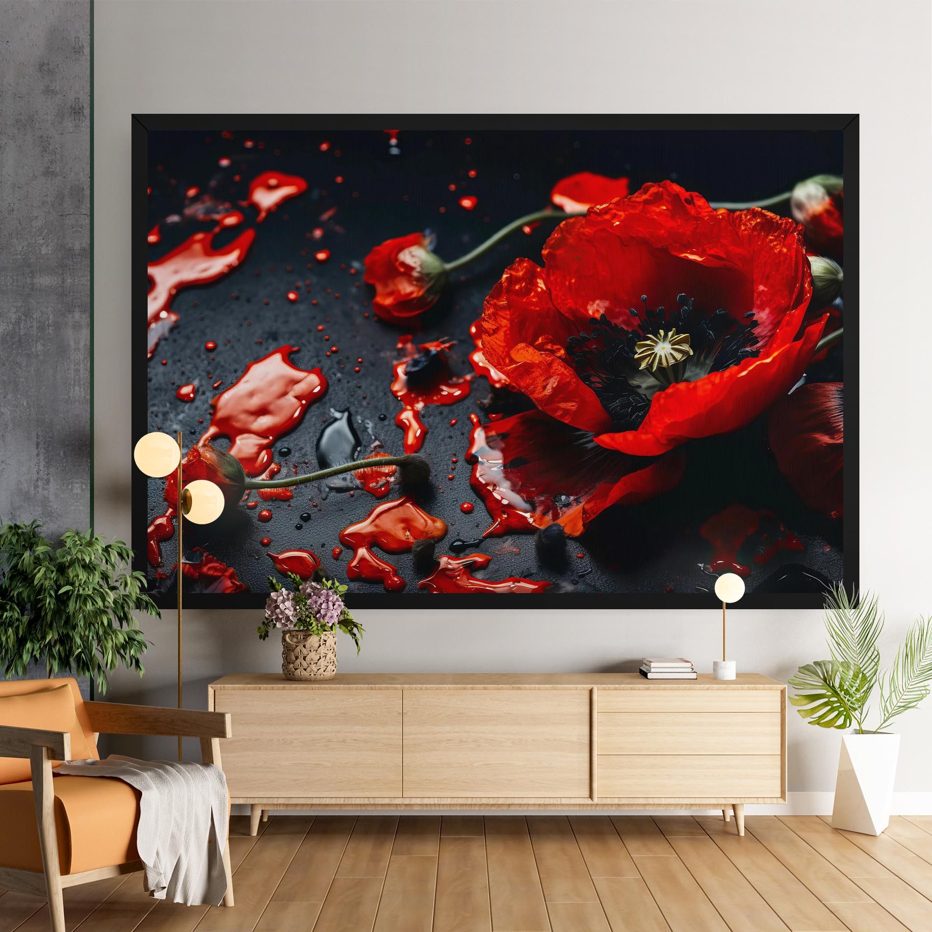 Beautiful Red Poppy Liquid mockup 9
