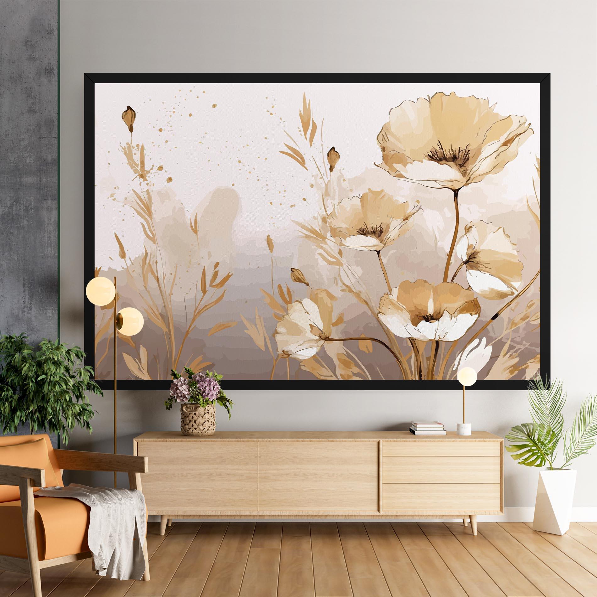 Vászonkép Gold Cream Poppy mockup 9