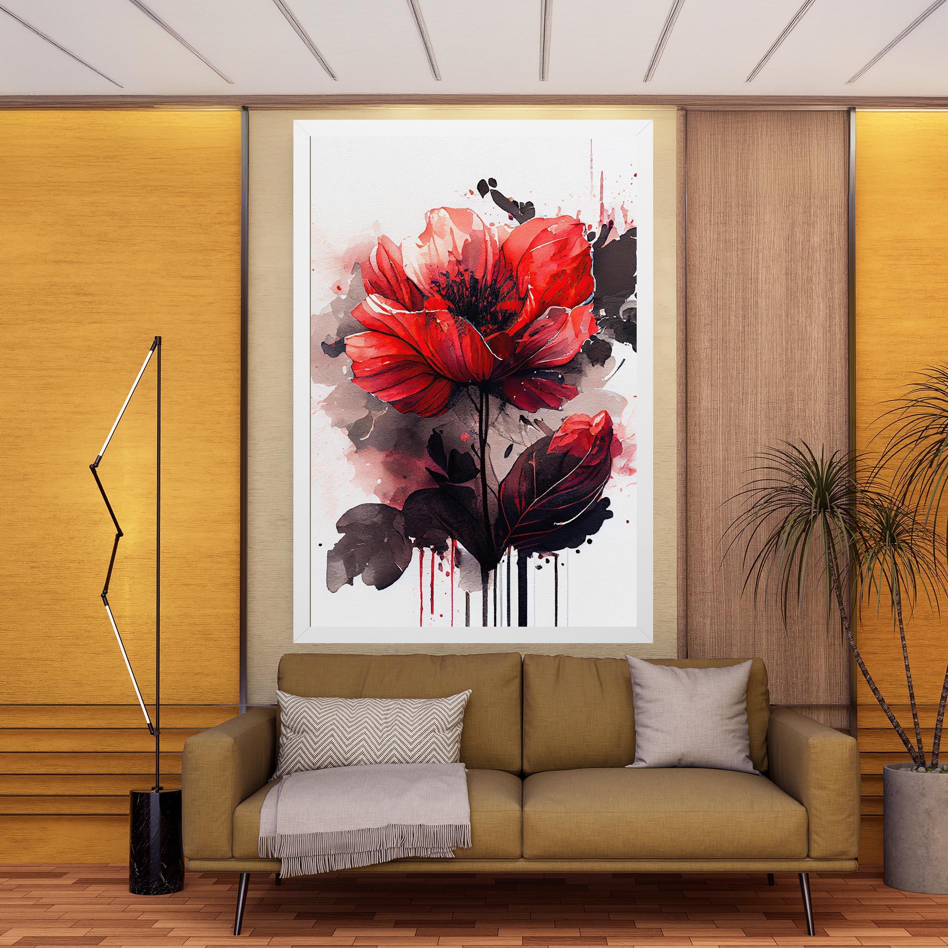 Vászonkép Watercolor Poppy mockup 9