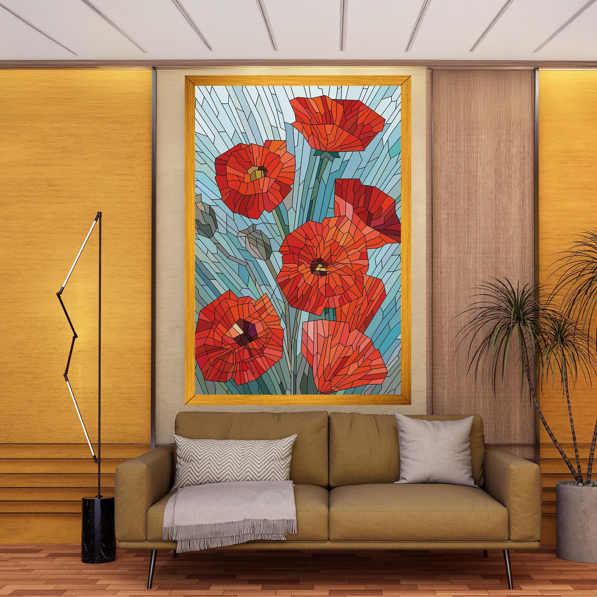 Vászonkép Blue Glass Poppy mockup 9