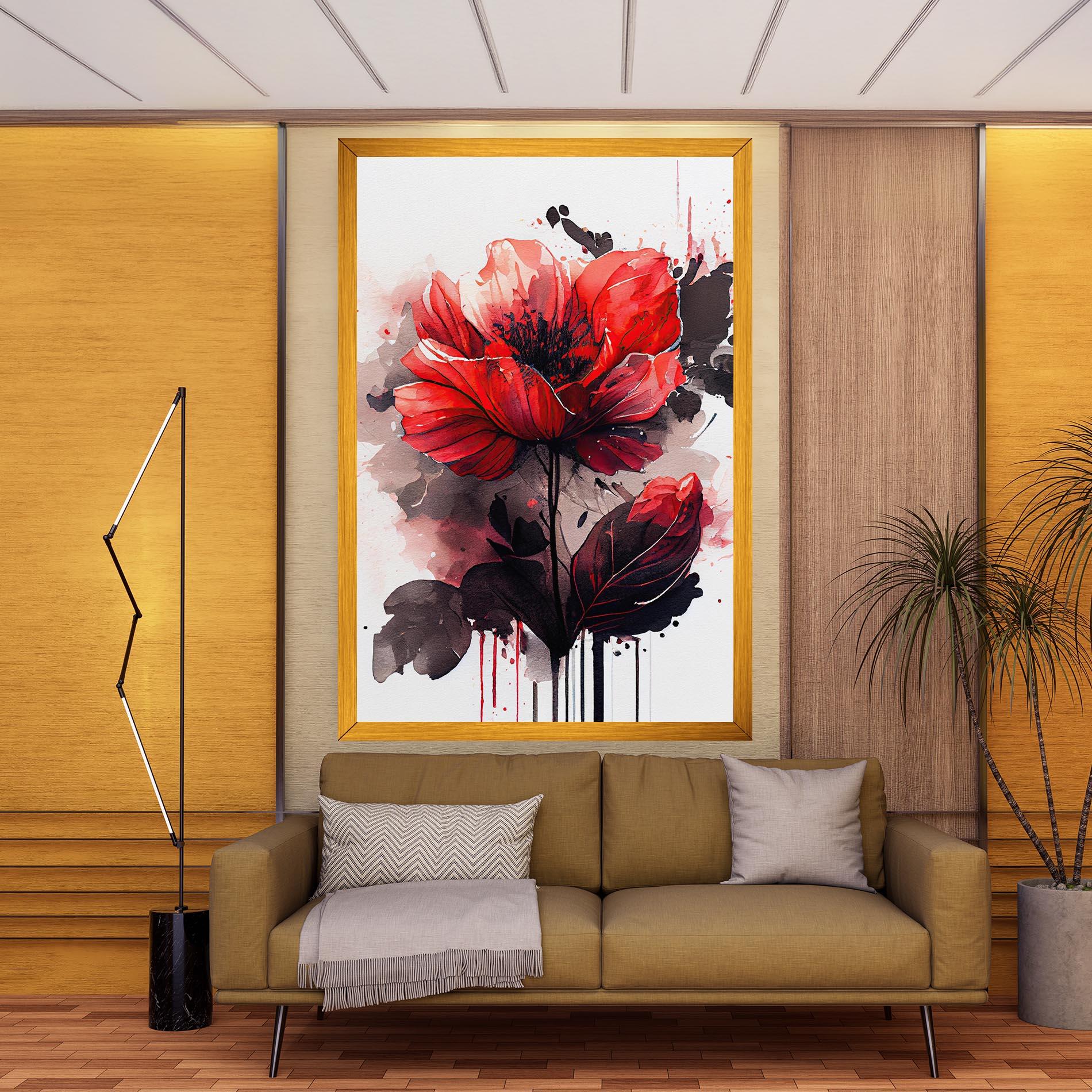 Vászonkép Watercolor Poppy mockup 9