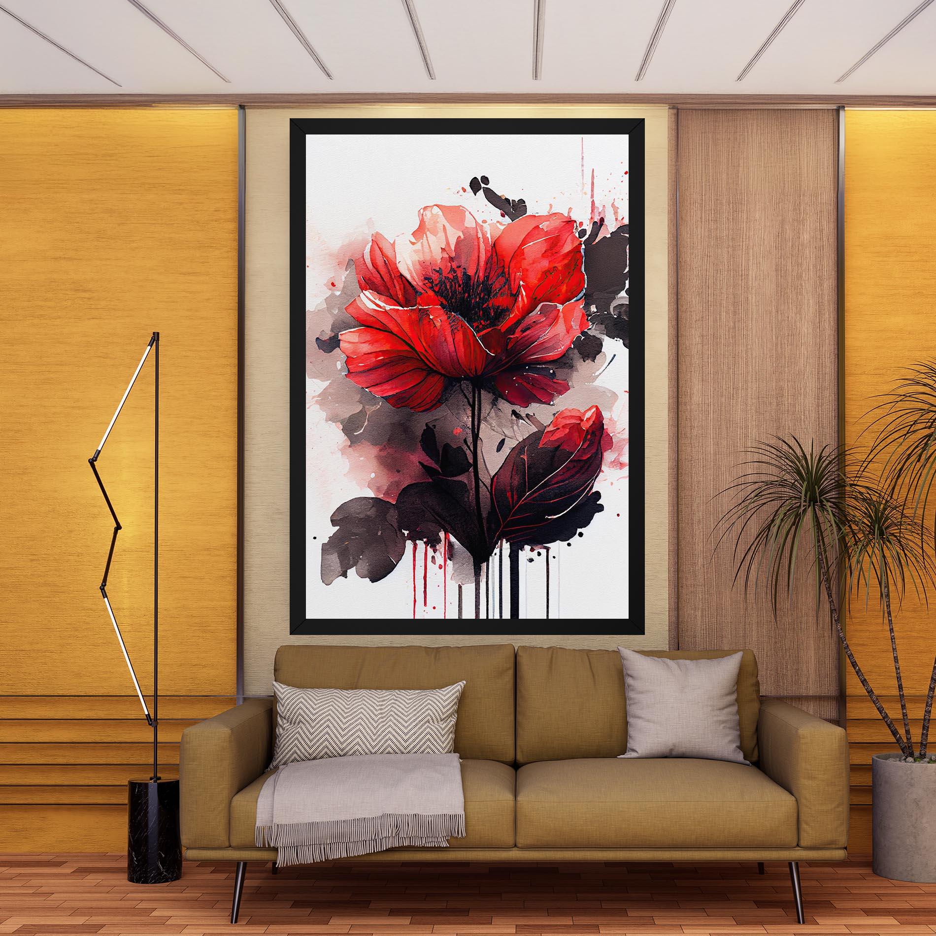 Vászonkép Watercolor Poppy mockup 9