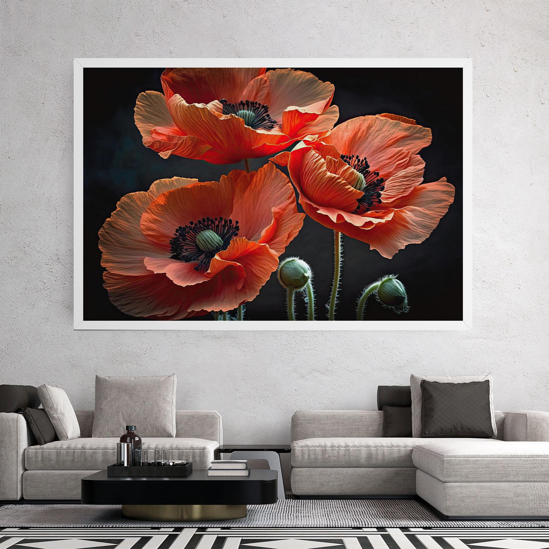 Vászonkép 3 Poppies mockup 2