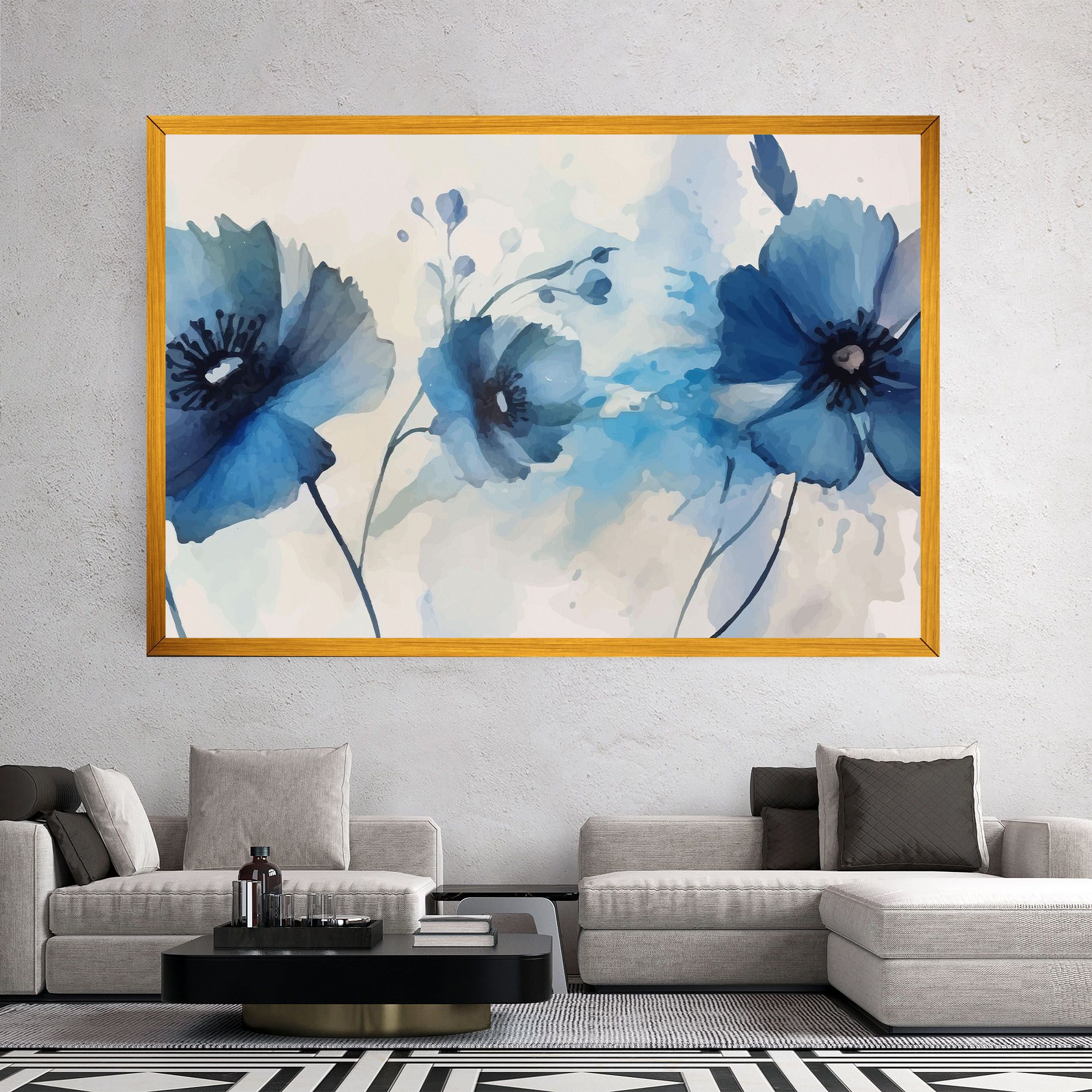 Blue Poppies mockup 2