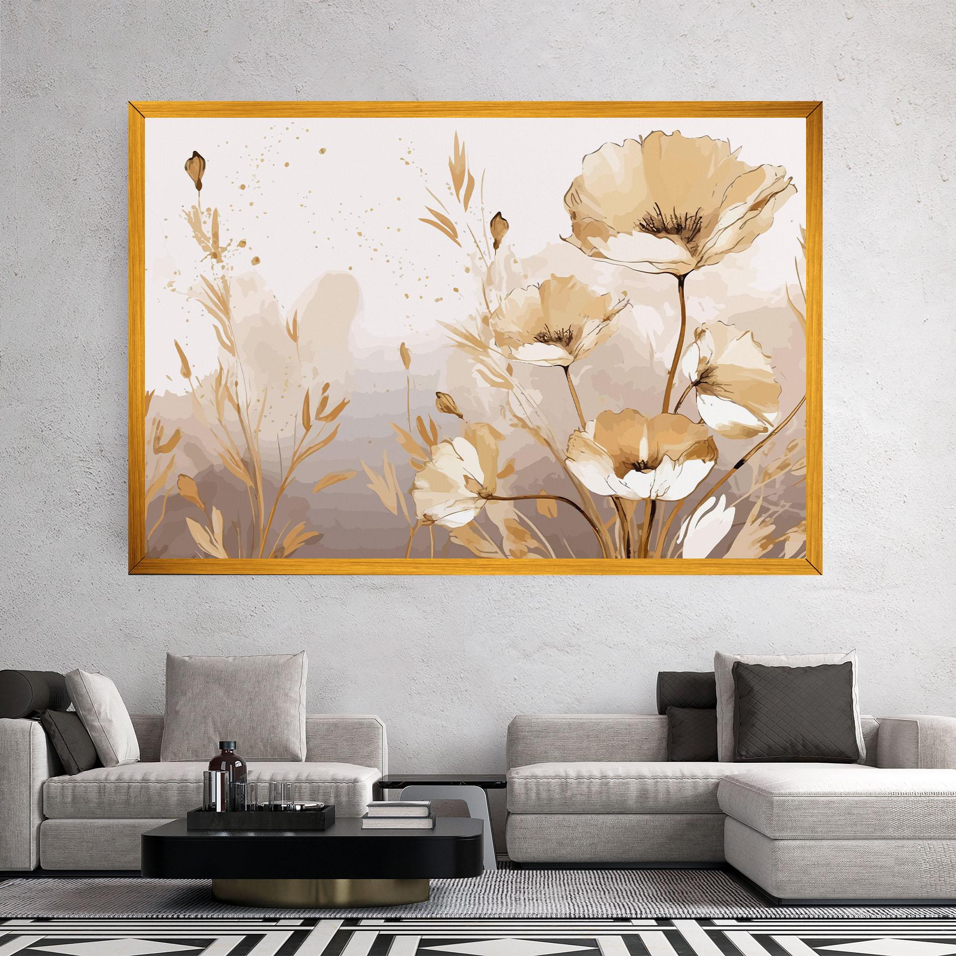 Vászonkép Gold Cream Poppy mockup 2