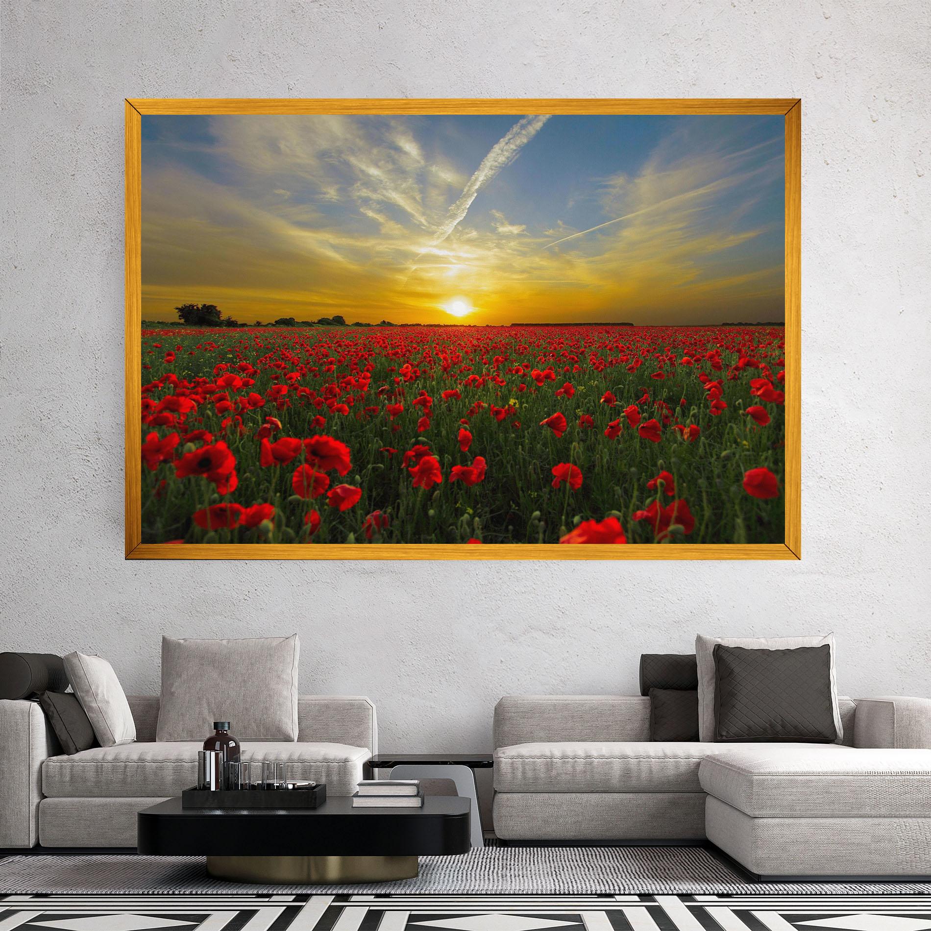 Vászonkép Poppies Sunset mockup 2