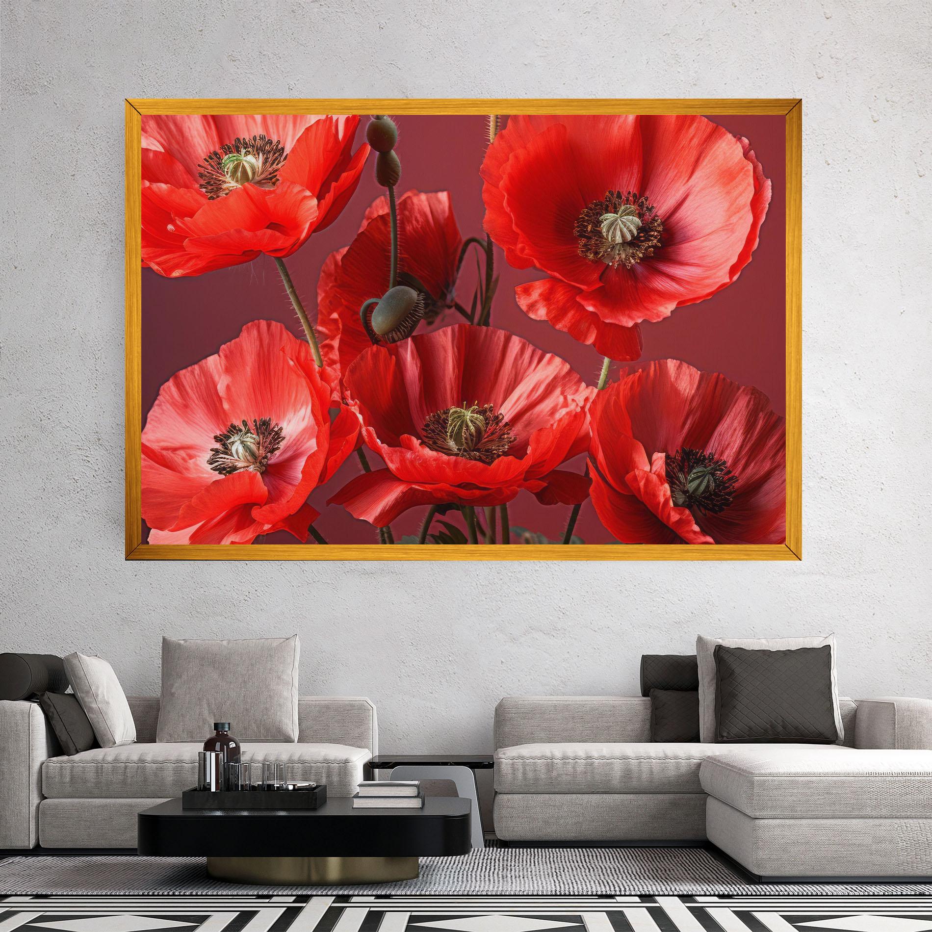Vászonkép Red Poppies mockup 2
