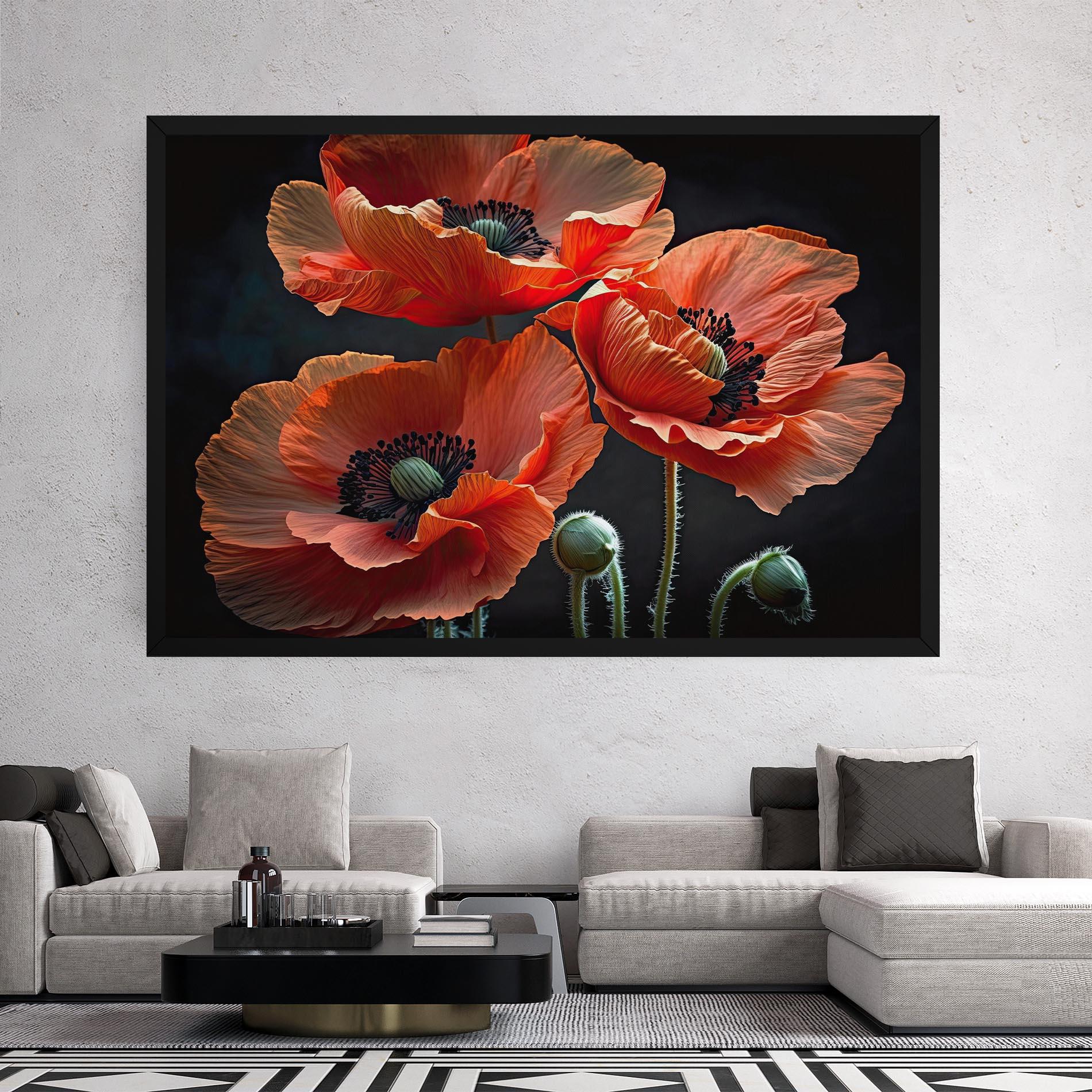 Vászonkép 3 Poppies mockup 2