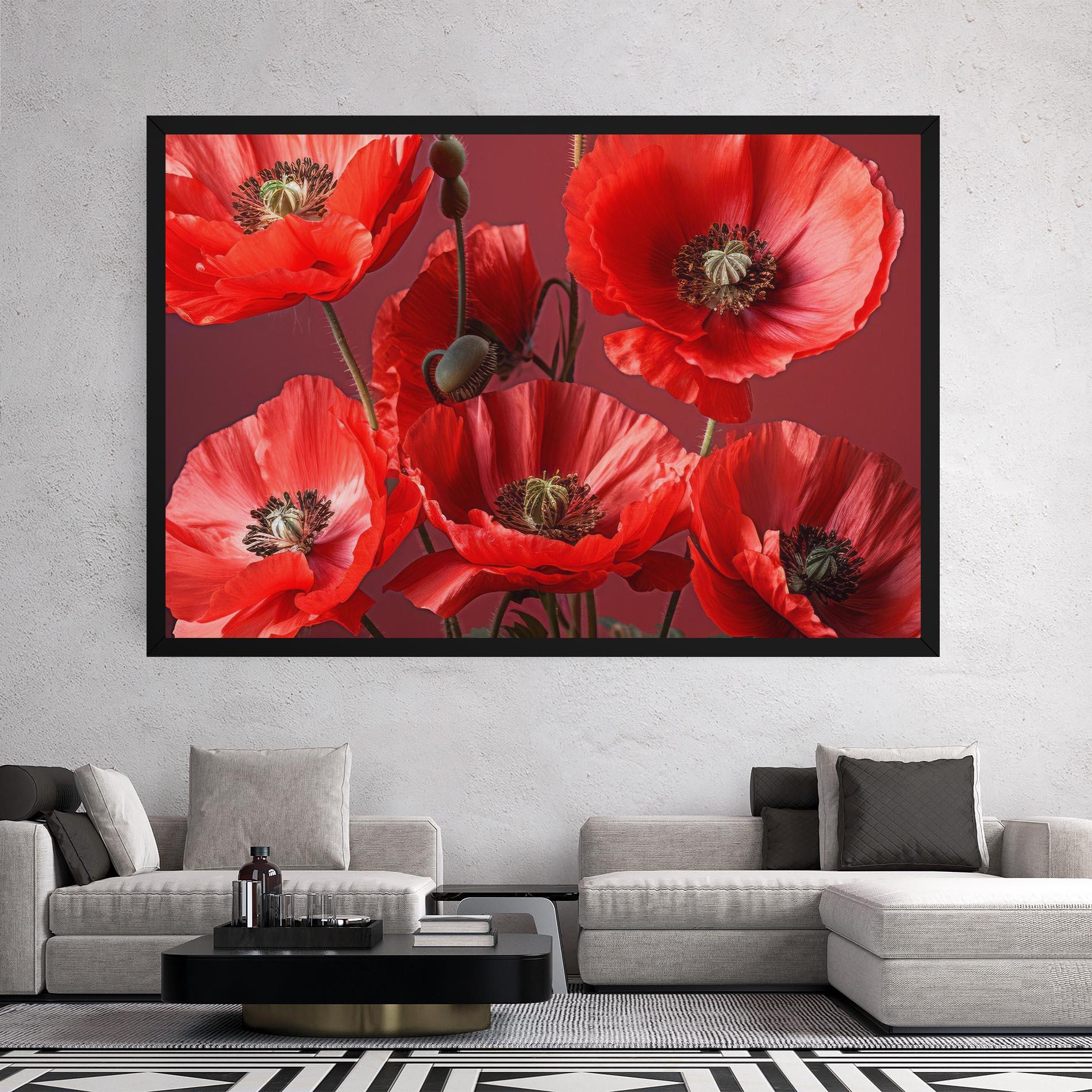 Vászonkép Red Poppies mockup 2