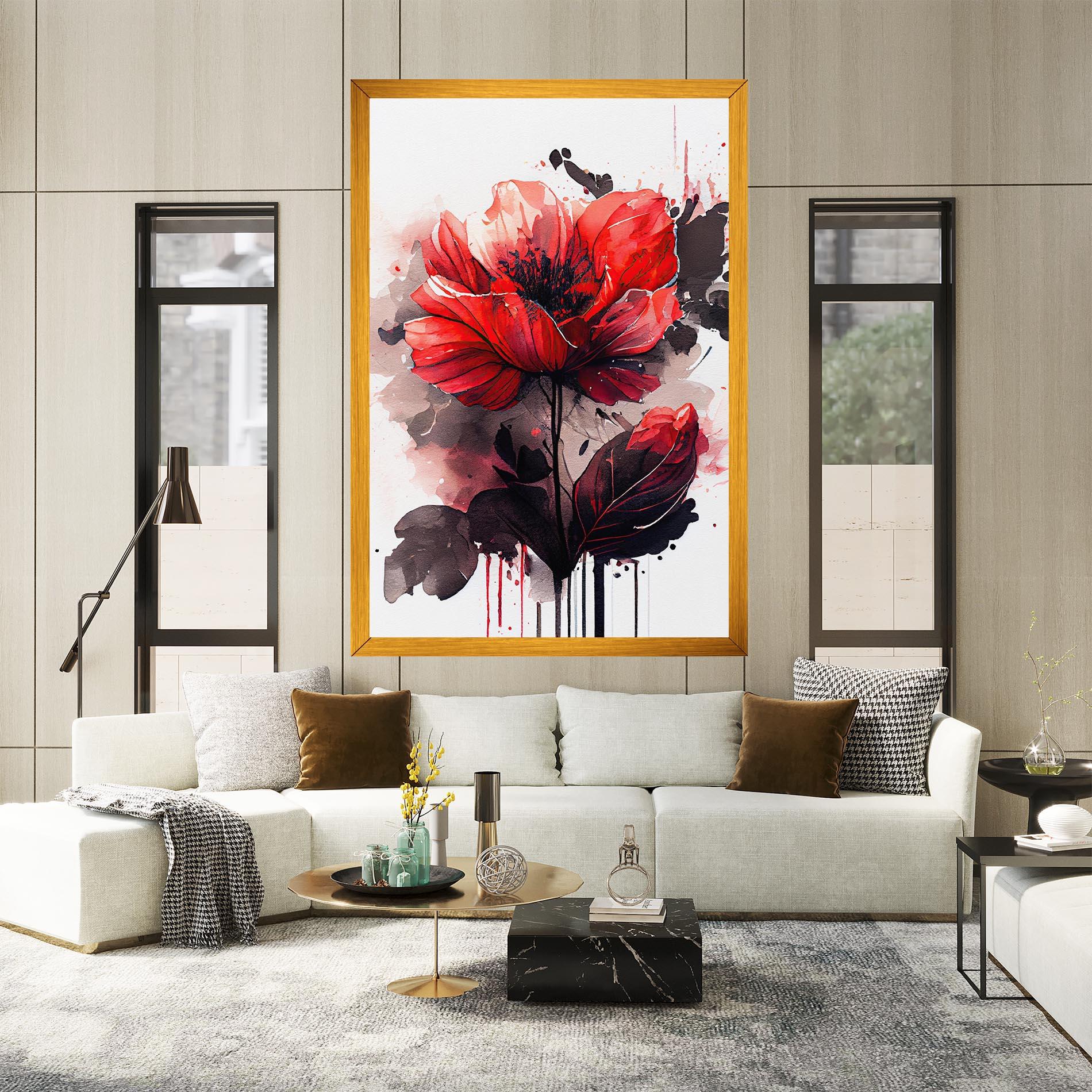 Vászonkép Watercolor Poppy mockup 2