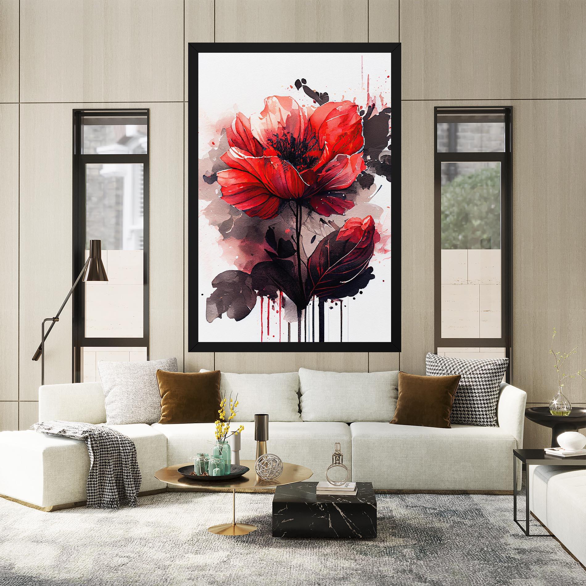 Vászonkép Watercolor Poppy mockup 2