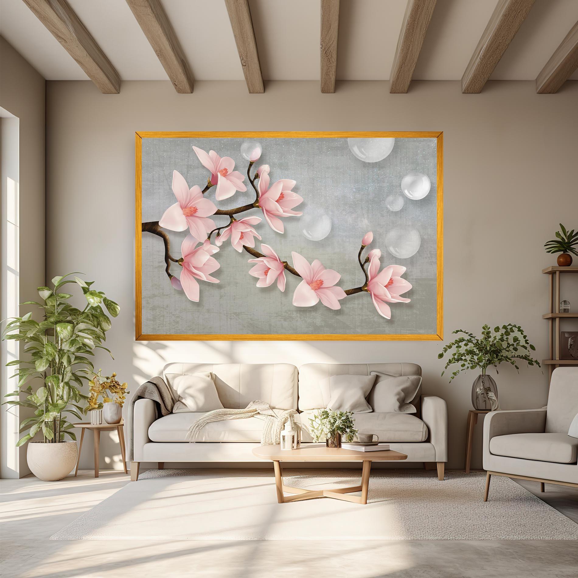 Vászonkép Pink Magnolia mockup 6