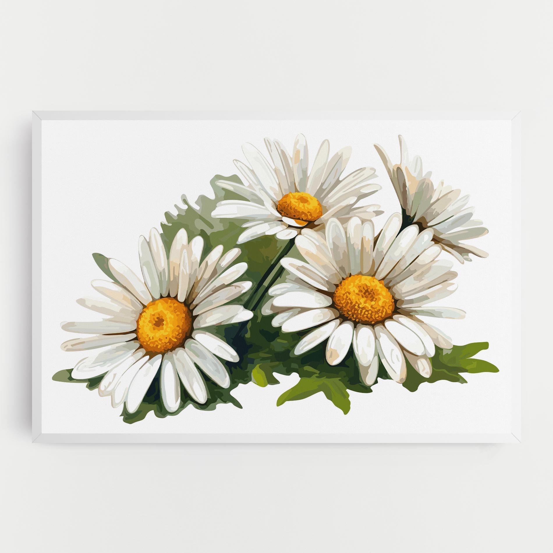 Vászonkép Grey White Daisy mockup 0