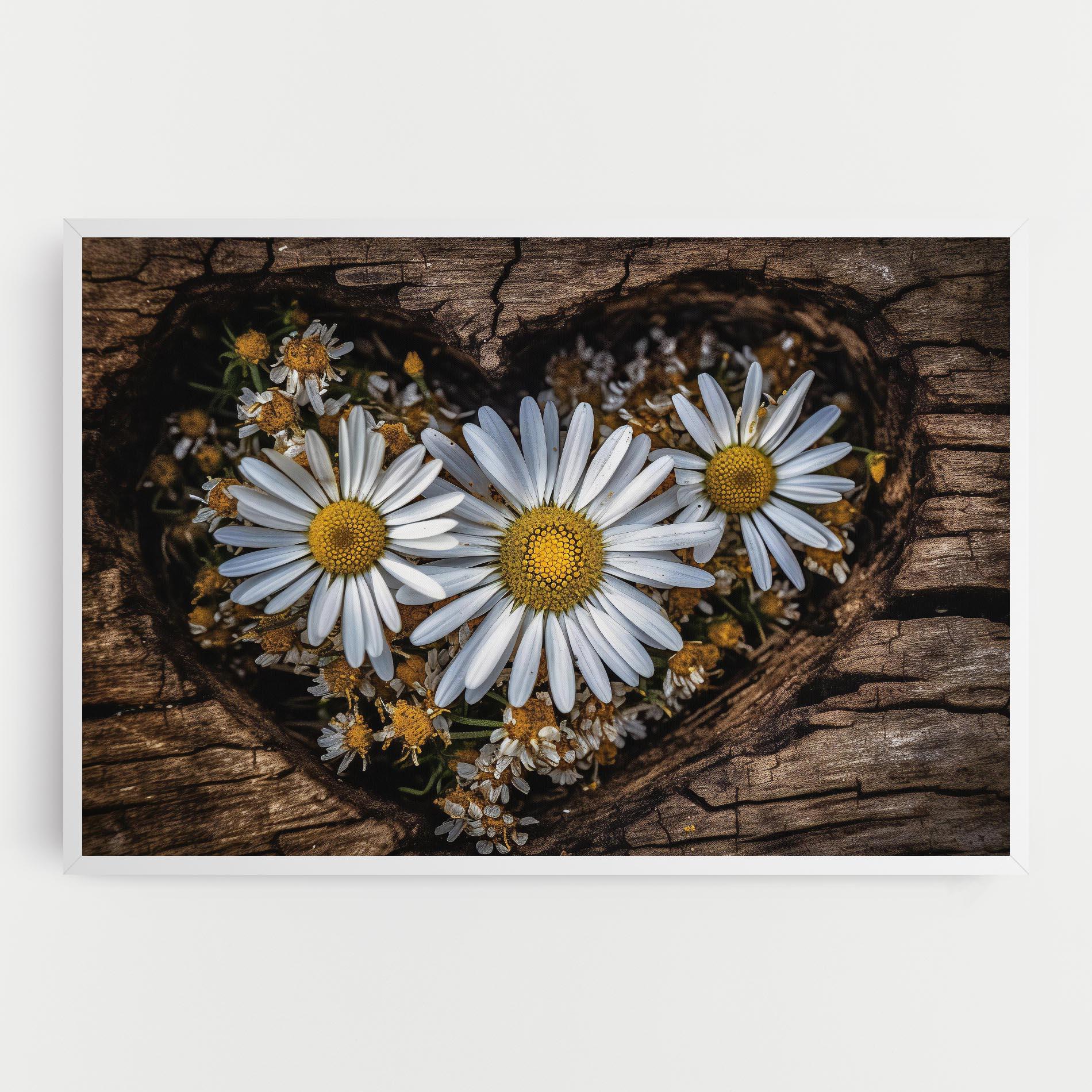 Vászonkép Heart Shaped Daisy mockup 0