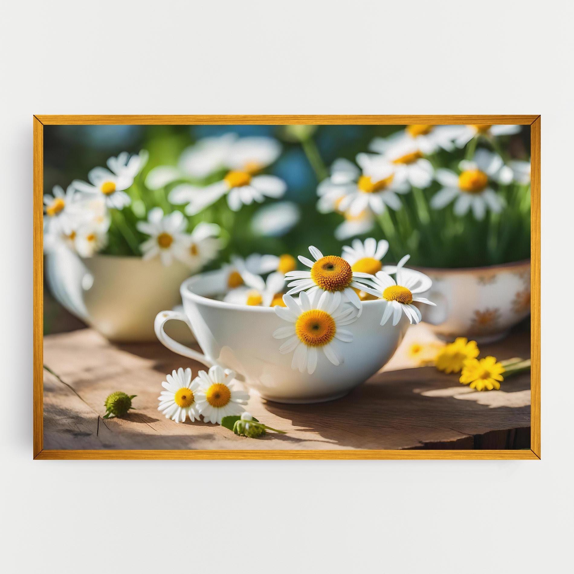 Vászonkép Daisies In A Cup mockup 0