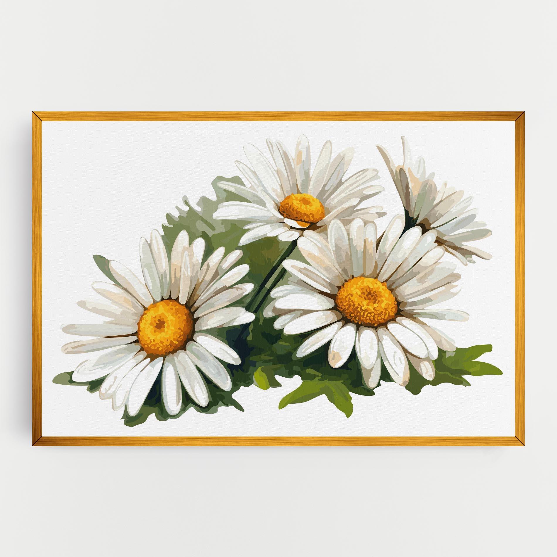 Vászonkép Grey White Daisy mockup 0