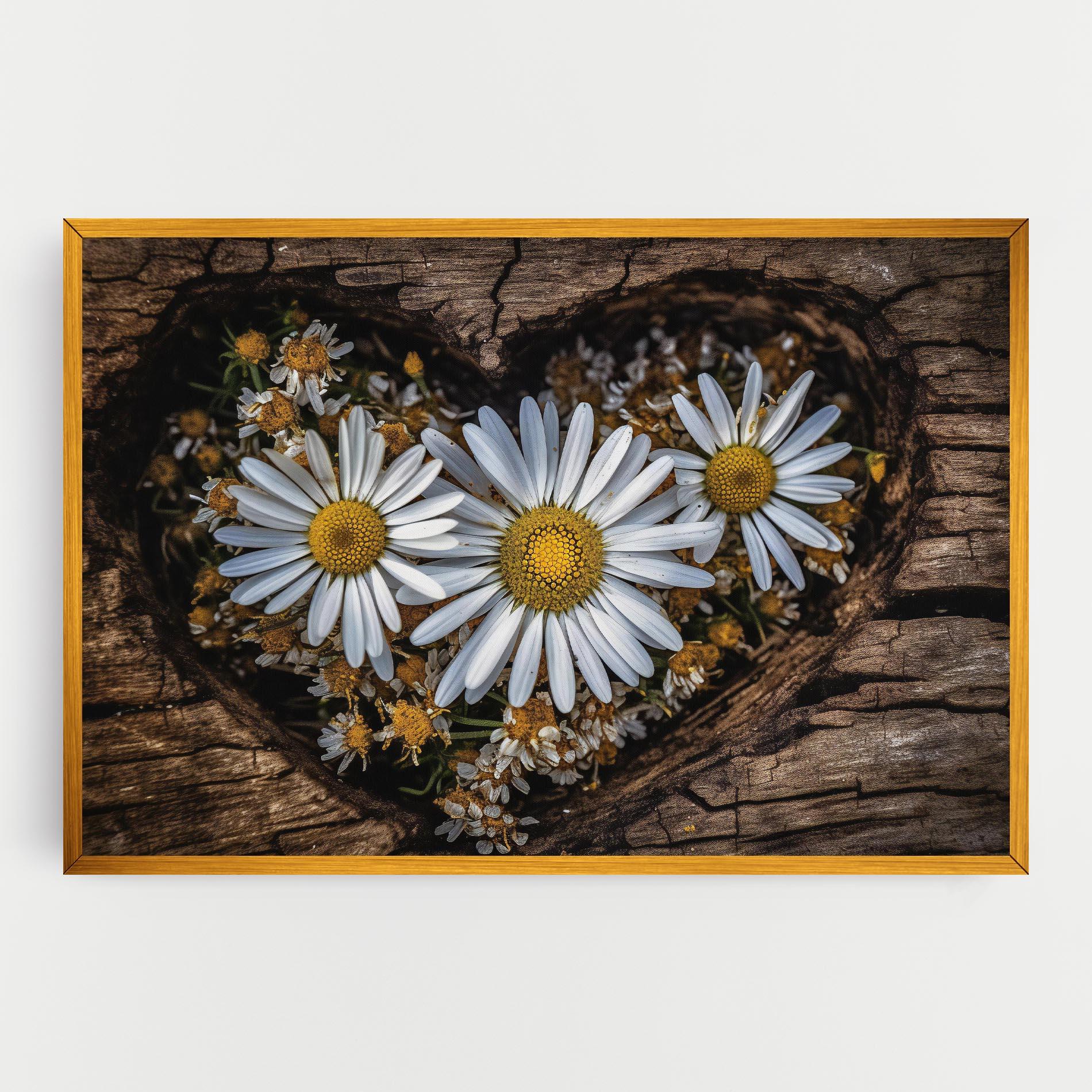 Vászonkép Heart Shaped Daisy mockup 0