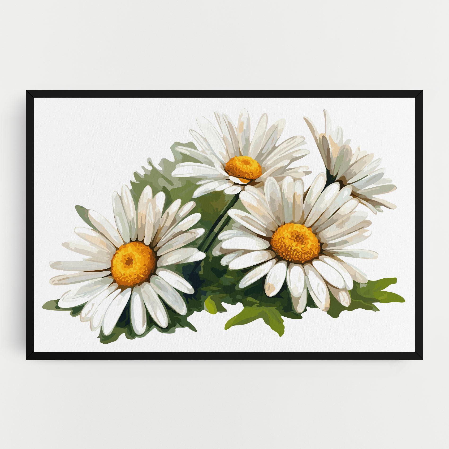 Vászonkép Grey White Daisy mockup 0