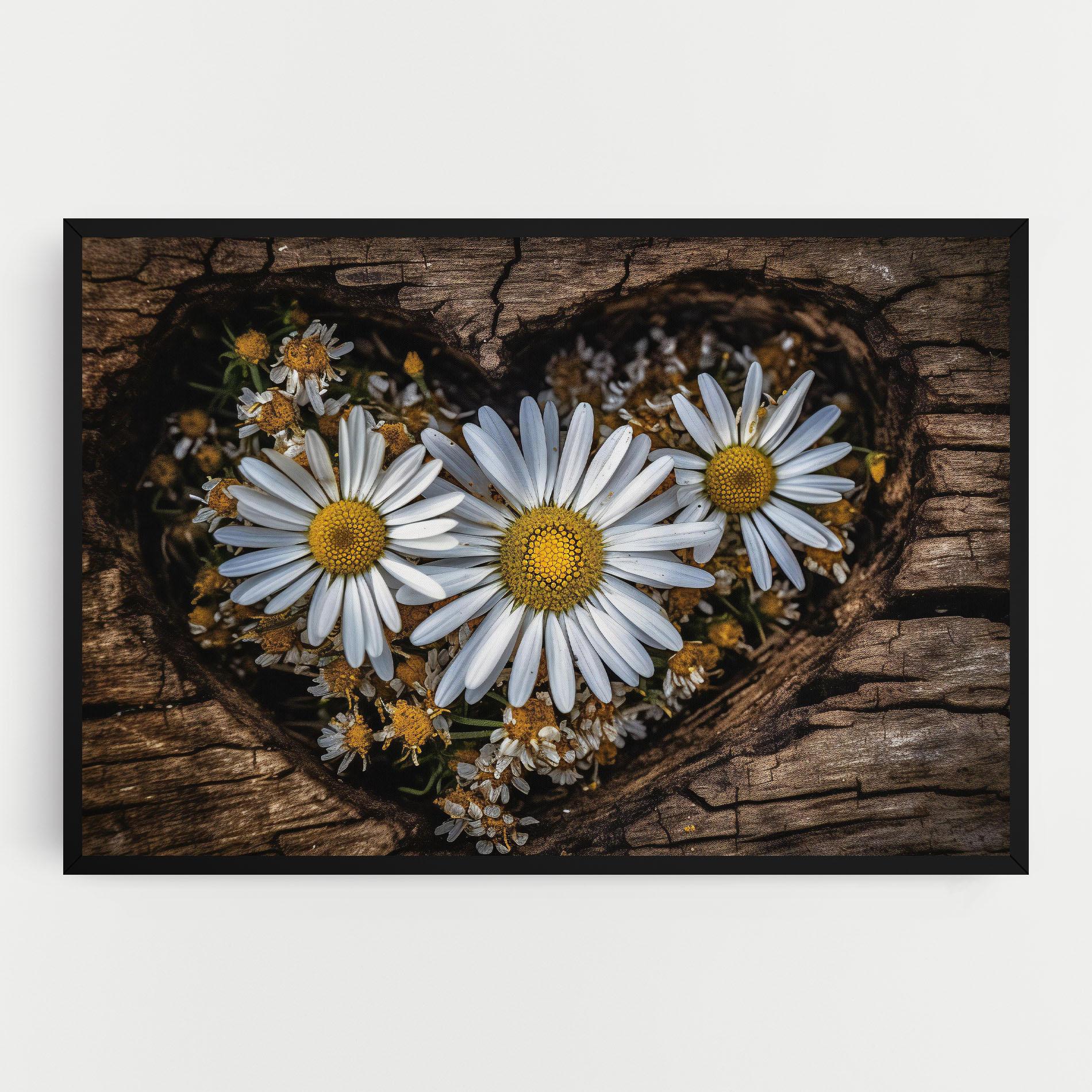 Vászonkép Heart Shaped Daisy mockup 0