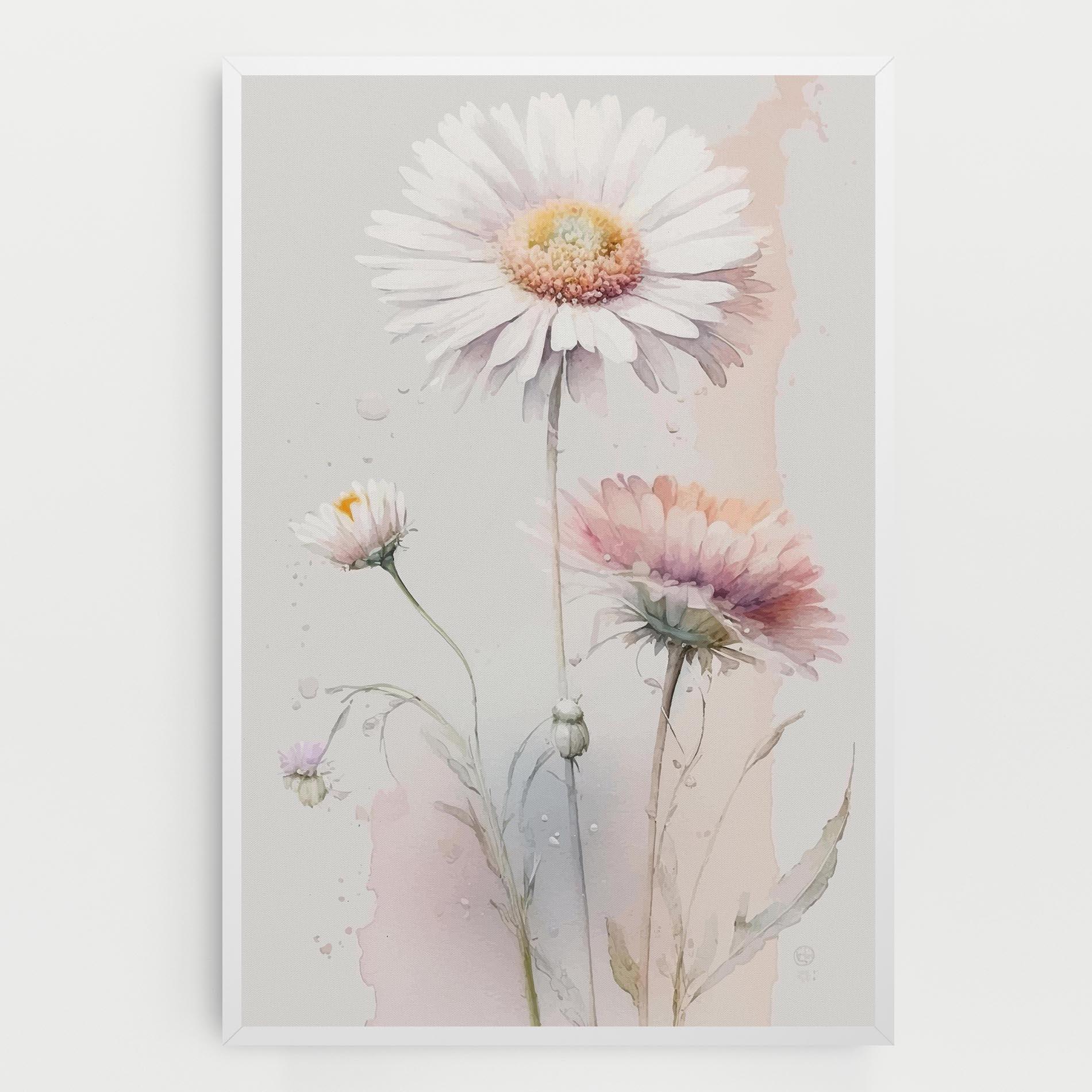 Vászonkép White Painted Daisy mockup 0