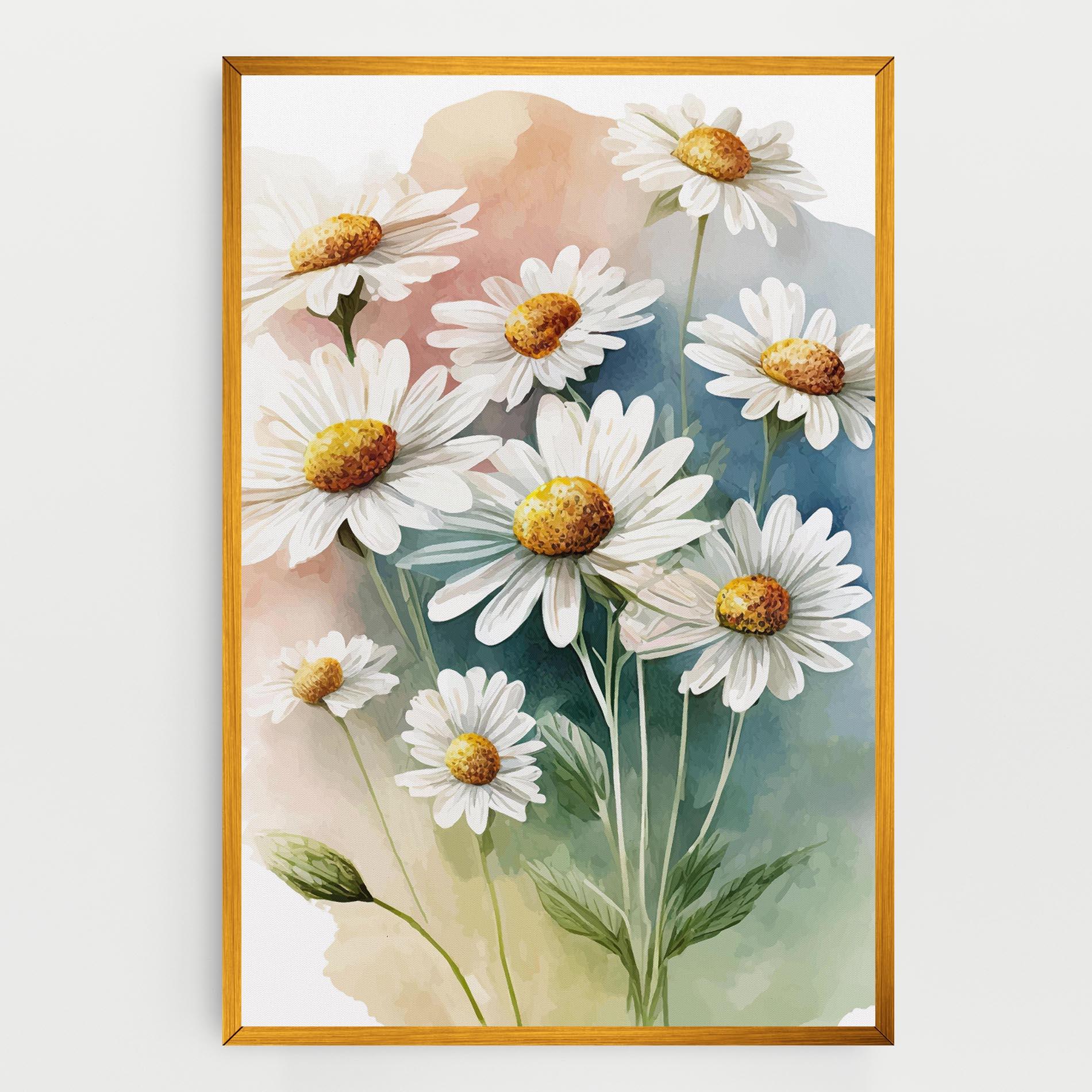 Vászonkép White Daisy Art mockup 0