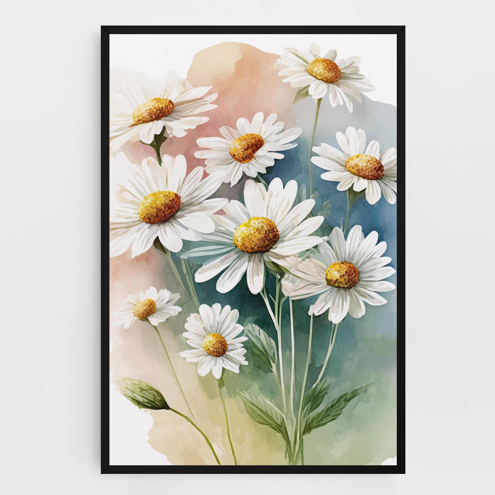 Vászonkép White Daisy Art mockup 0