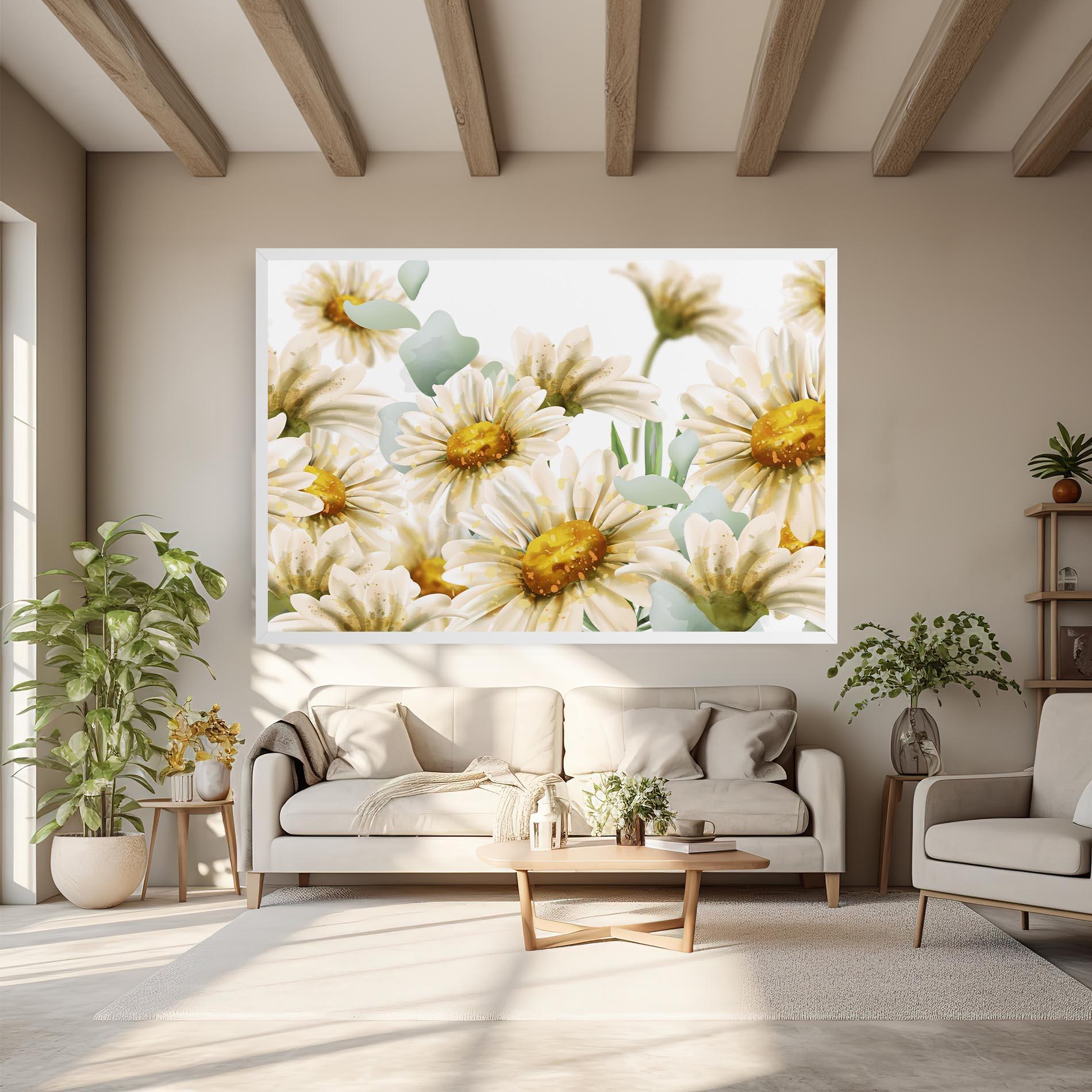 Vászonkép Beautiful Daisy Art mockup 6