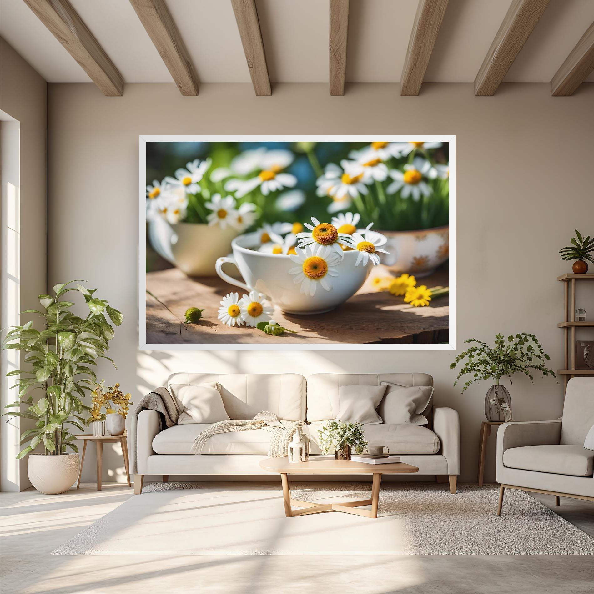 Vászonkép Daisies In A Cup mockup 6