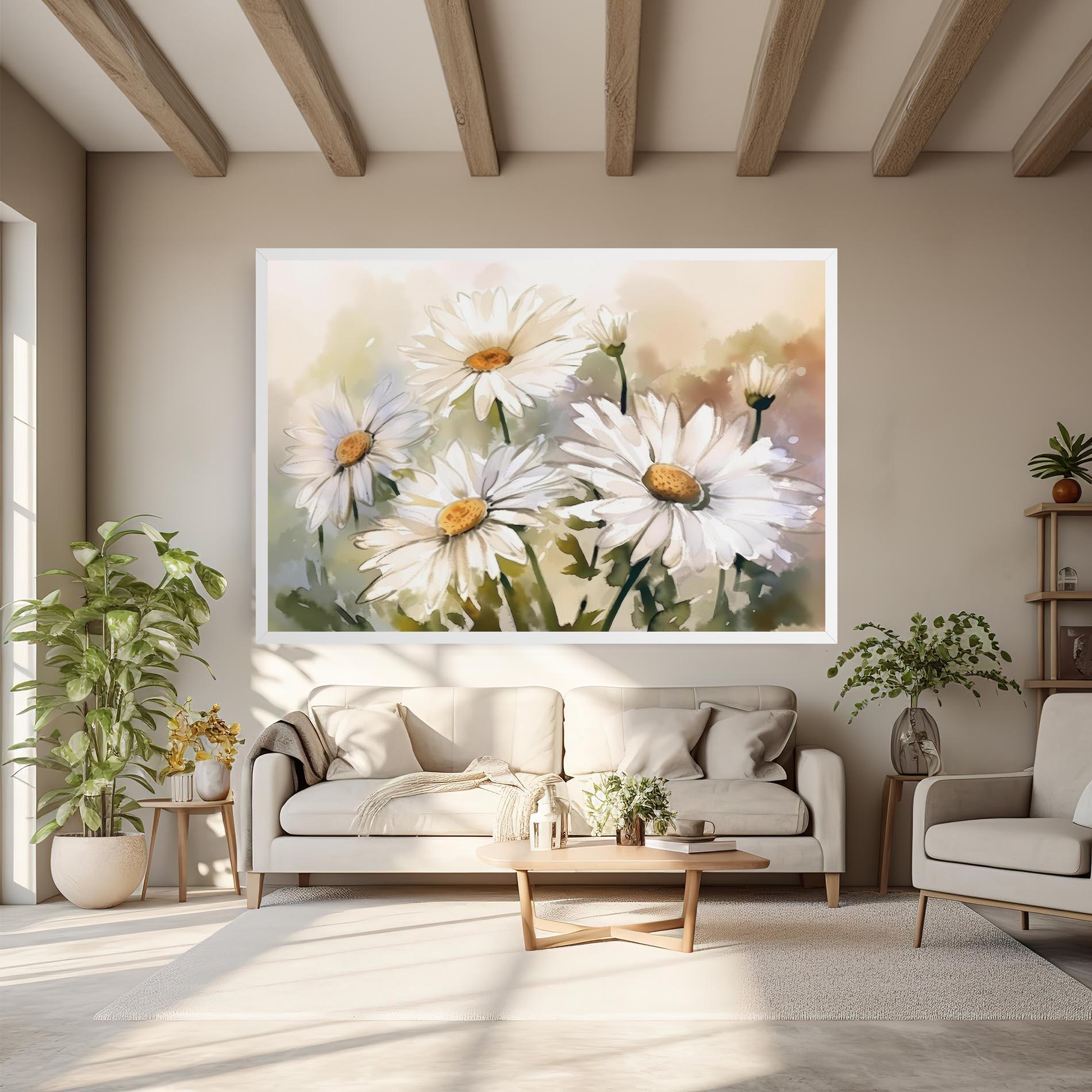 Vászonkép Daisy Painting mockup 6