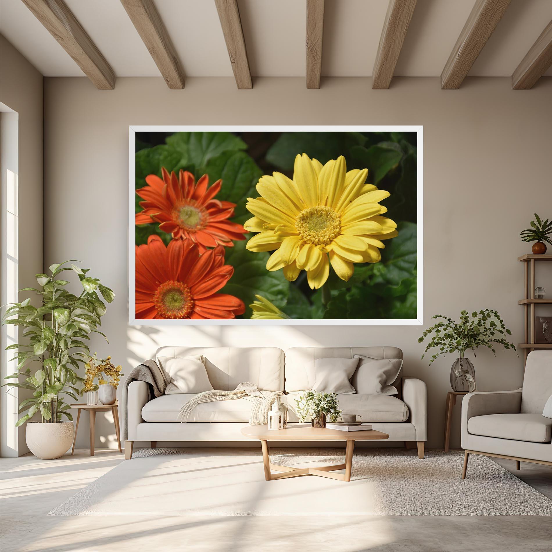 Vászonkép Orange Yellow Daisy mockup 6