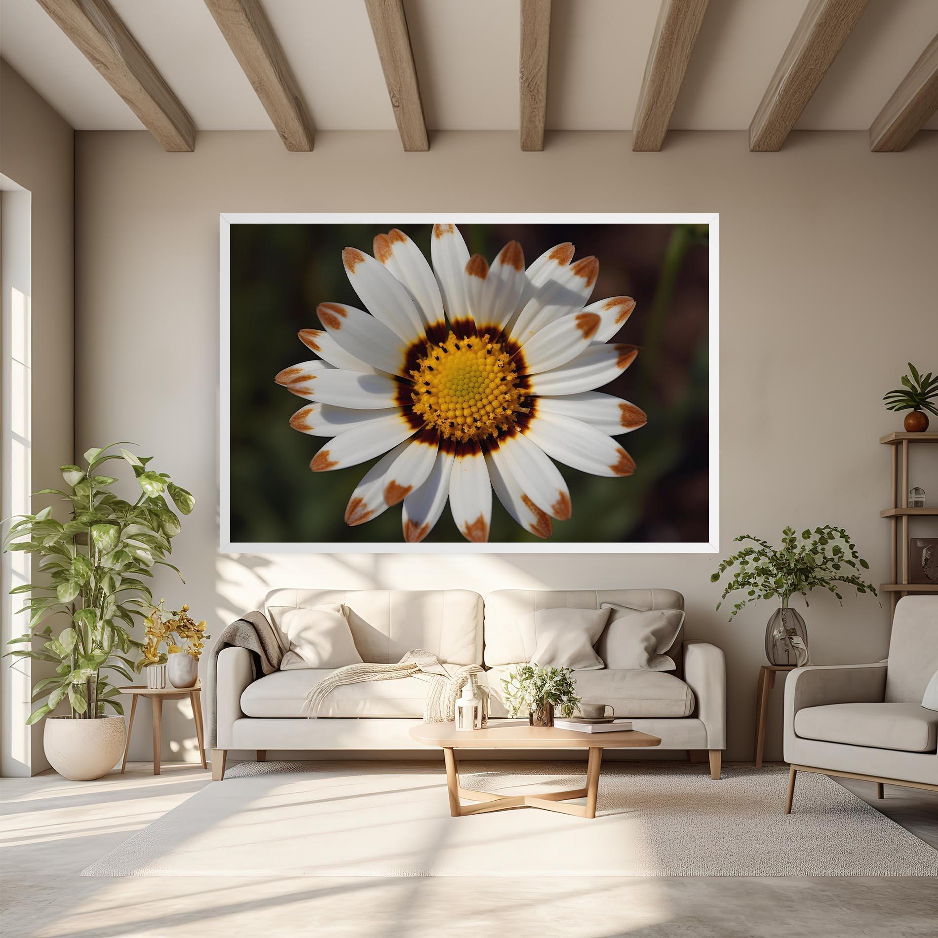 Vászonkép White Brown Daisy mockup 6