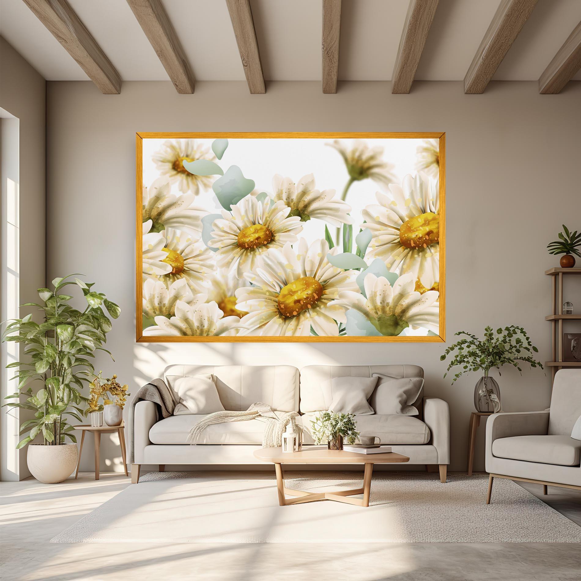 Vászonkép Beautiful Daisy Art mockup 6