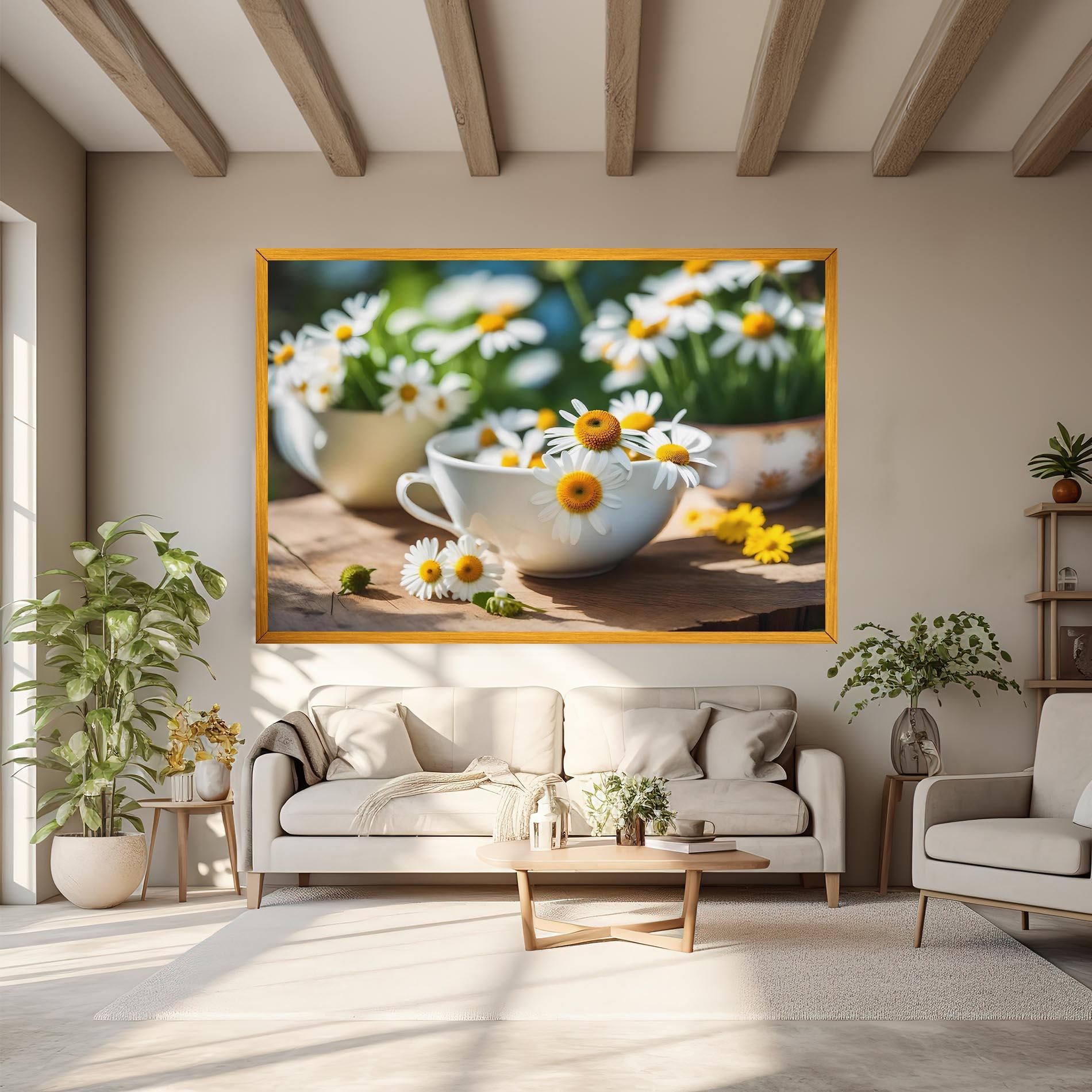 Vászonkép Daisies In A Cup mockup 6