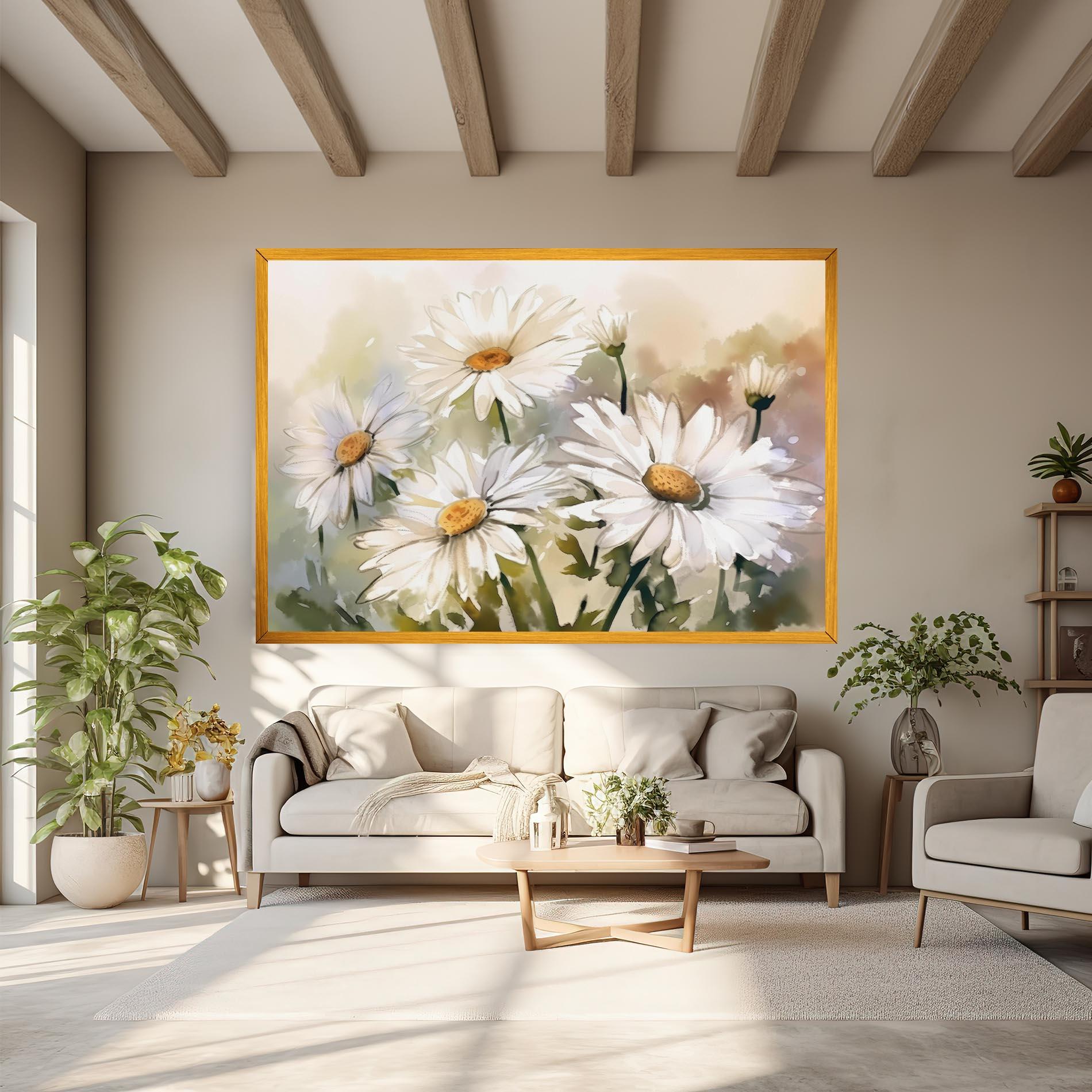 Vászonkép Daisy Painting mockup 6