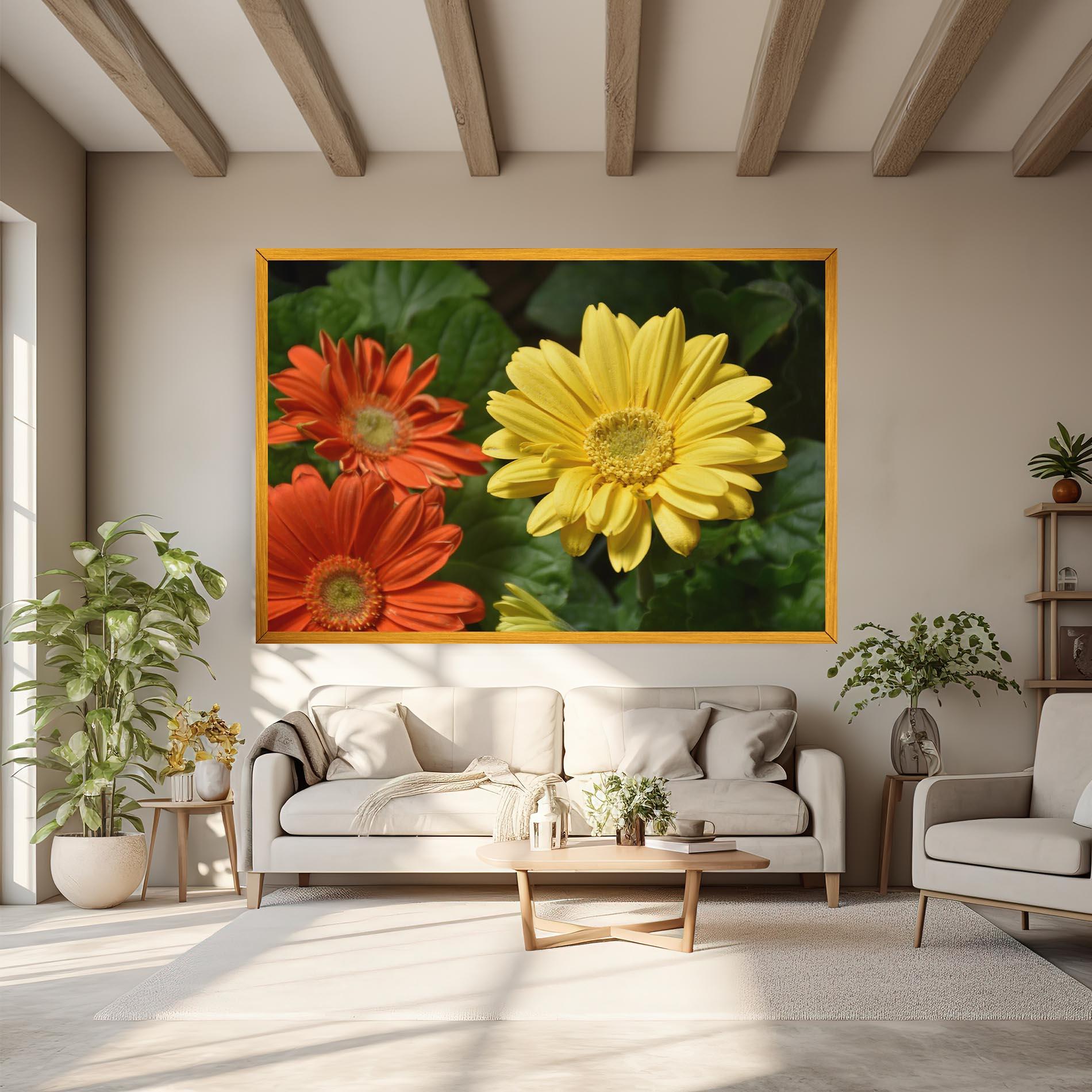 Vászonkép Orange Yellow Daisy mockup 6