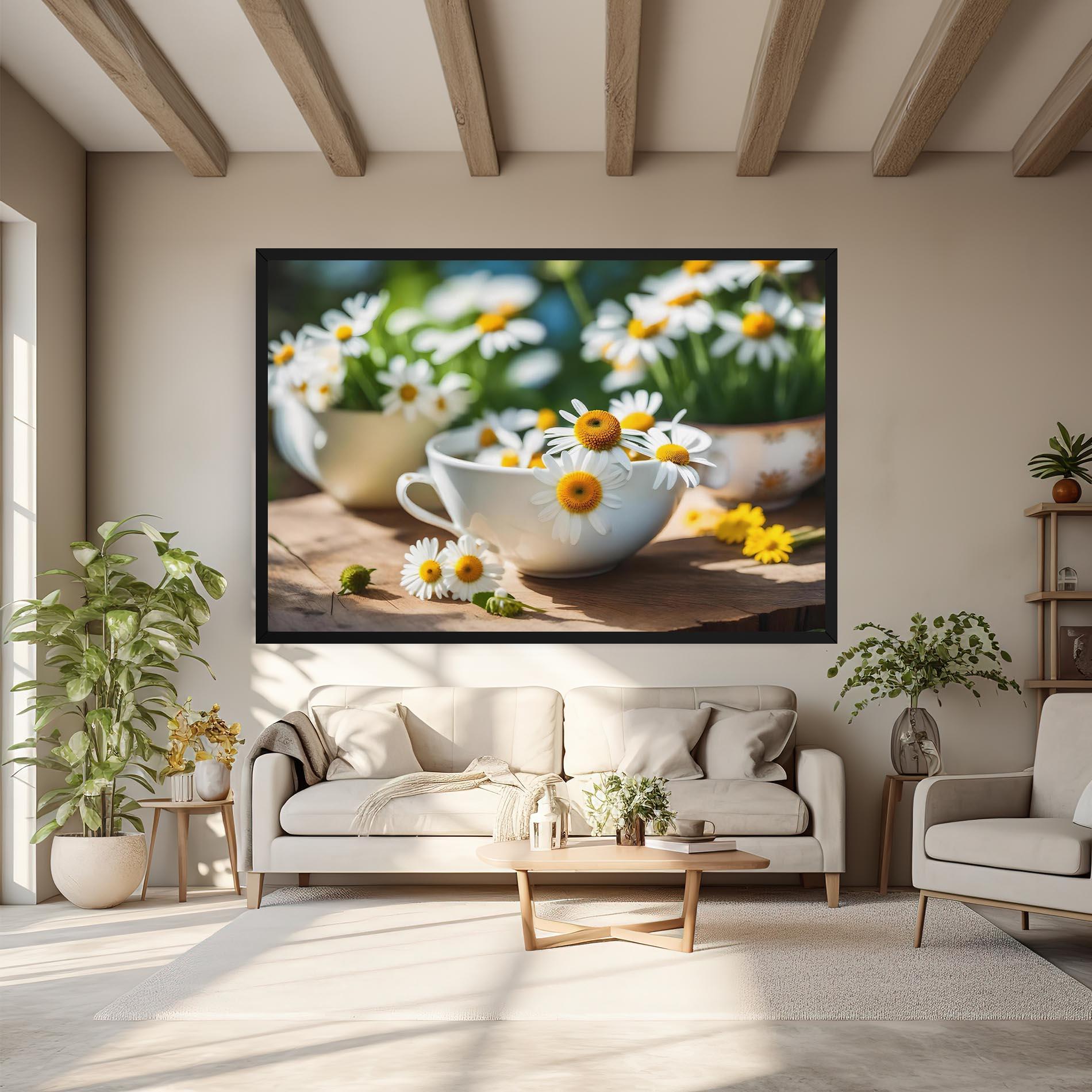 Vászonkép Daisies In A Cup mockup 6