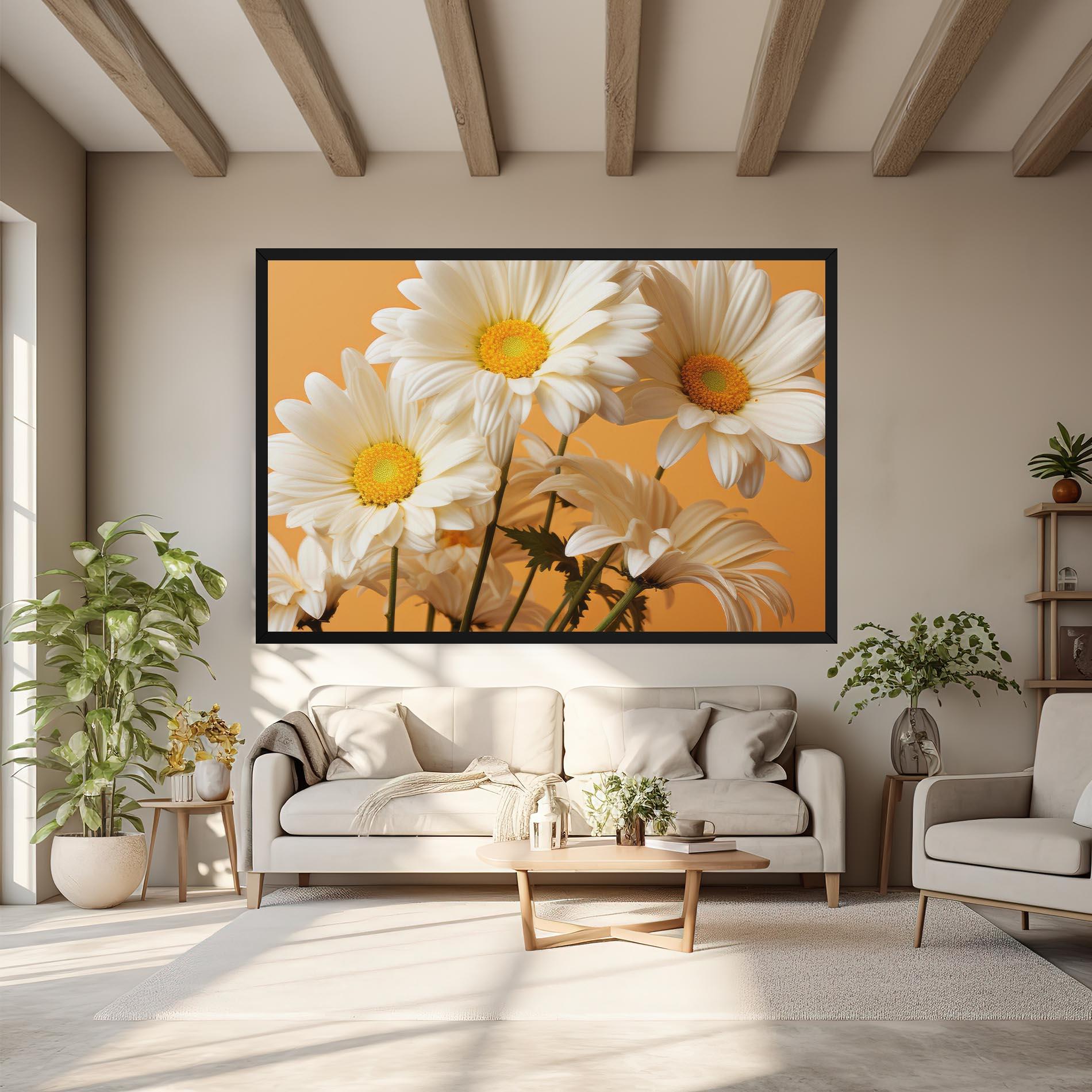 Vászonkép Daisy On Orange mockup 6