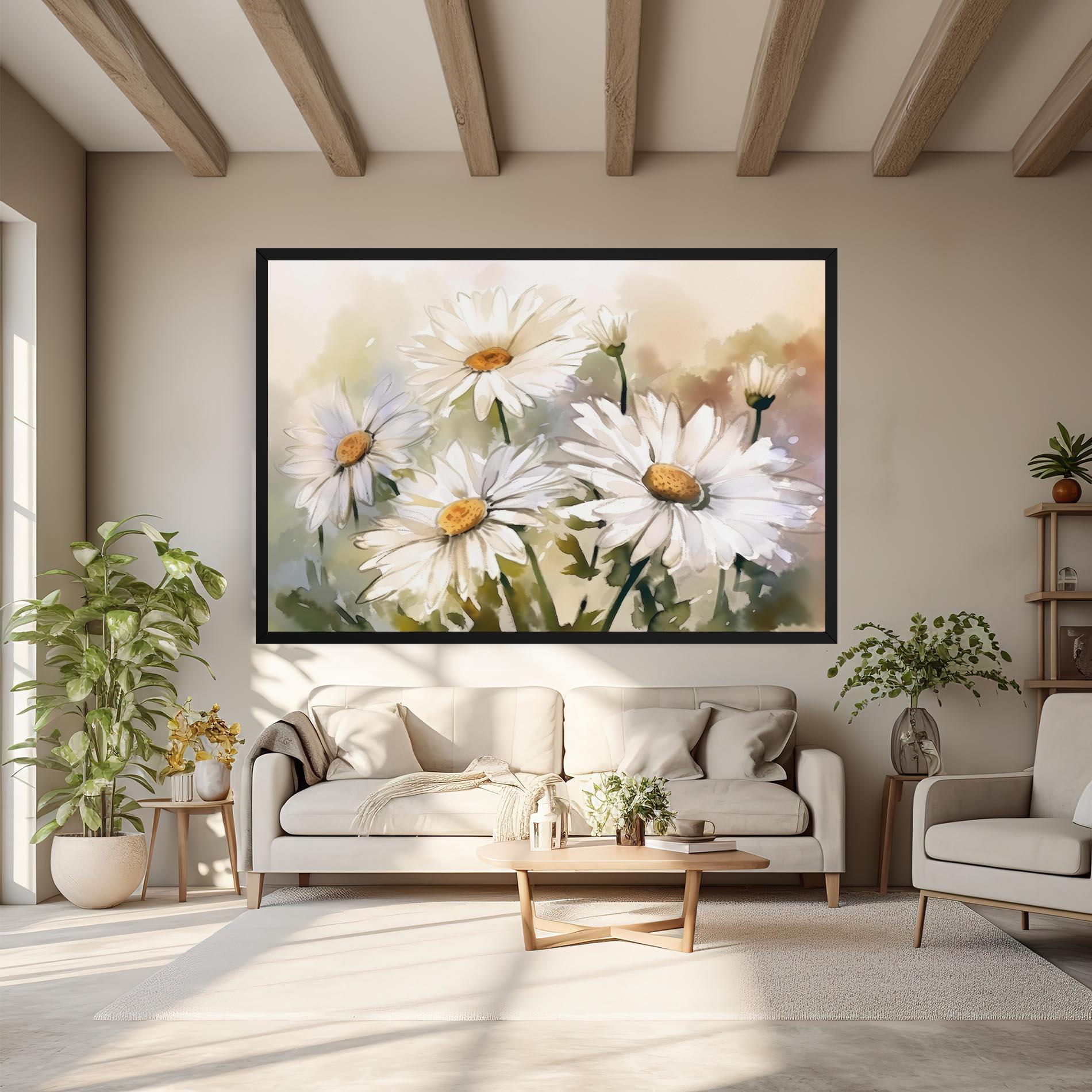 Vászonkép Daisy Painting mockup 6