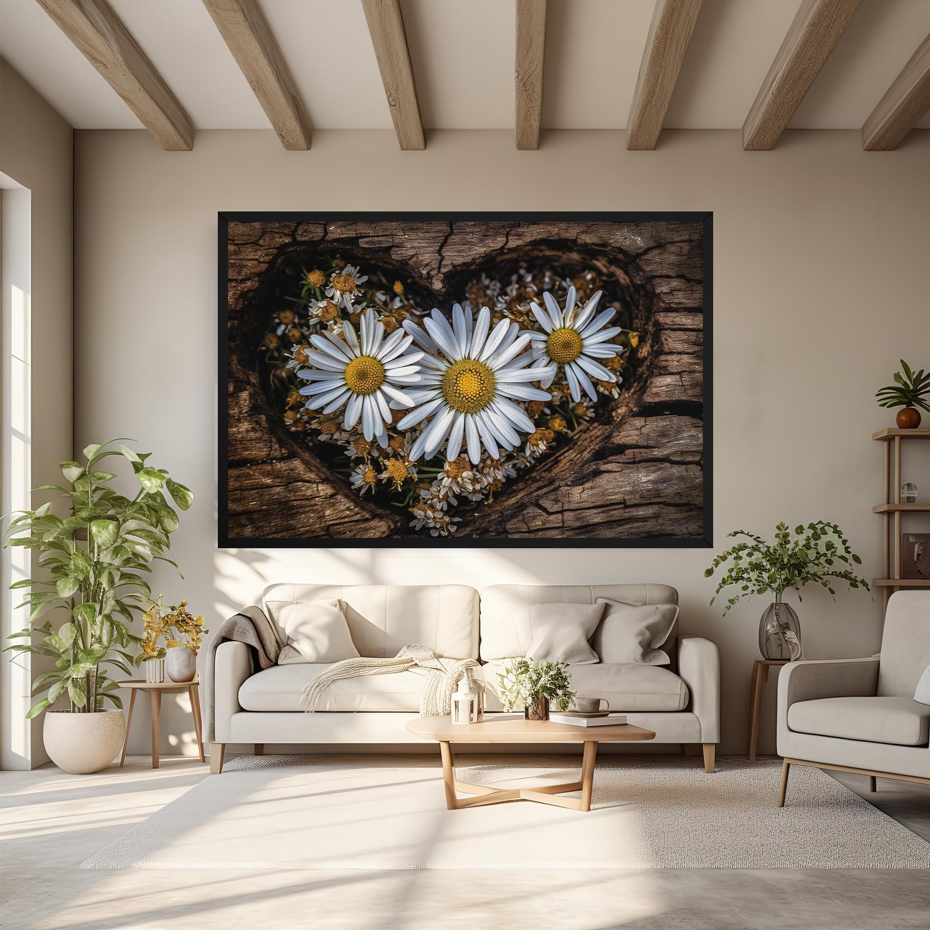 Vászonkép Heart Shaped Daisy mockup 6