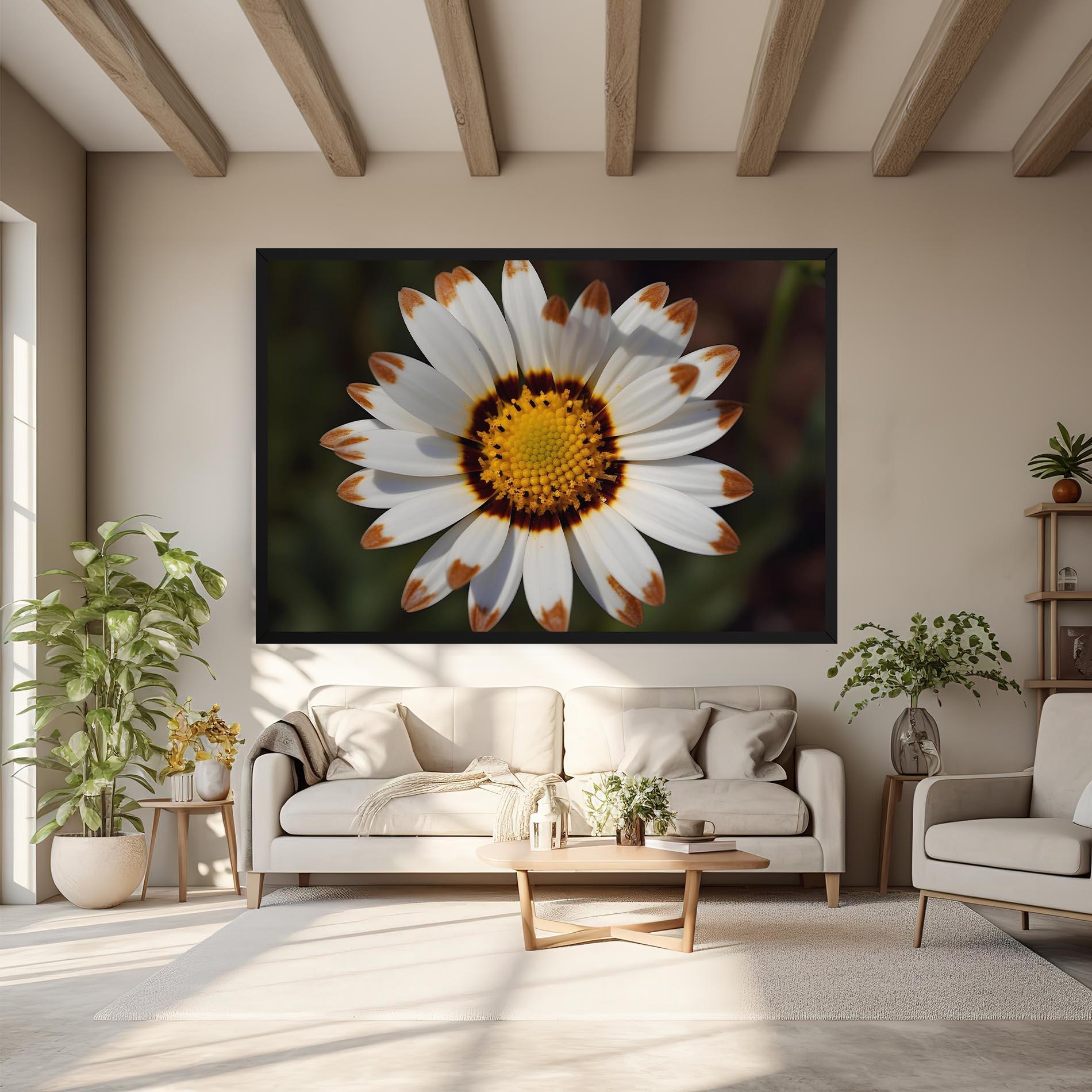 Vászonkép White Brown Daisy mockup 6