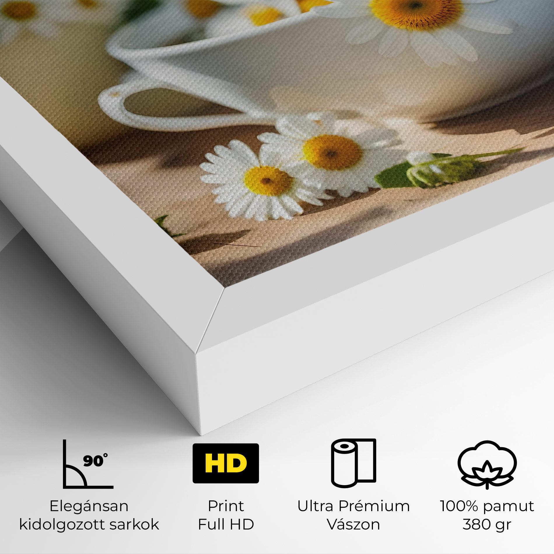 Vászonkép Daisies In A Cup mockup 4