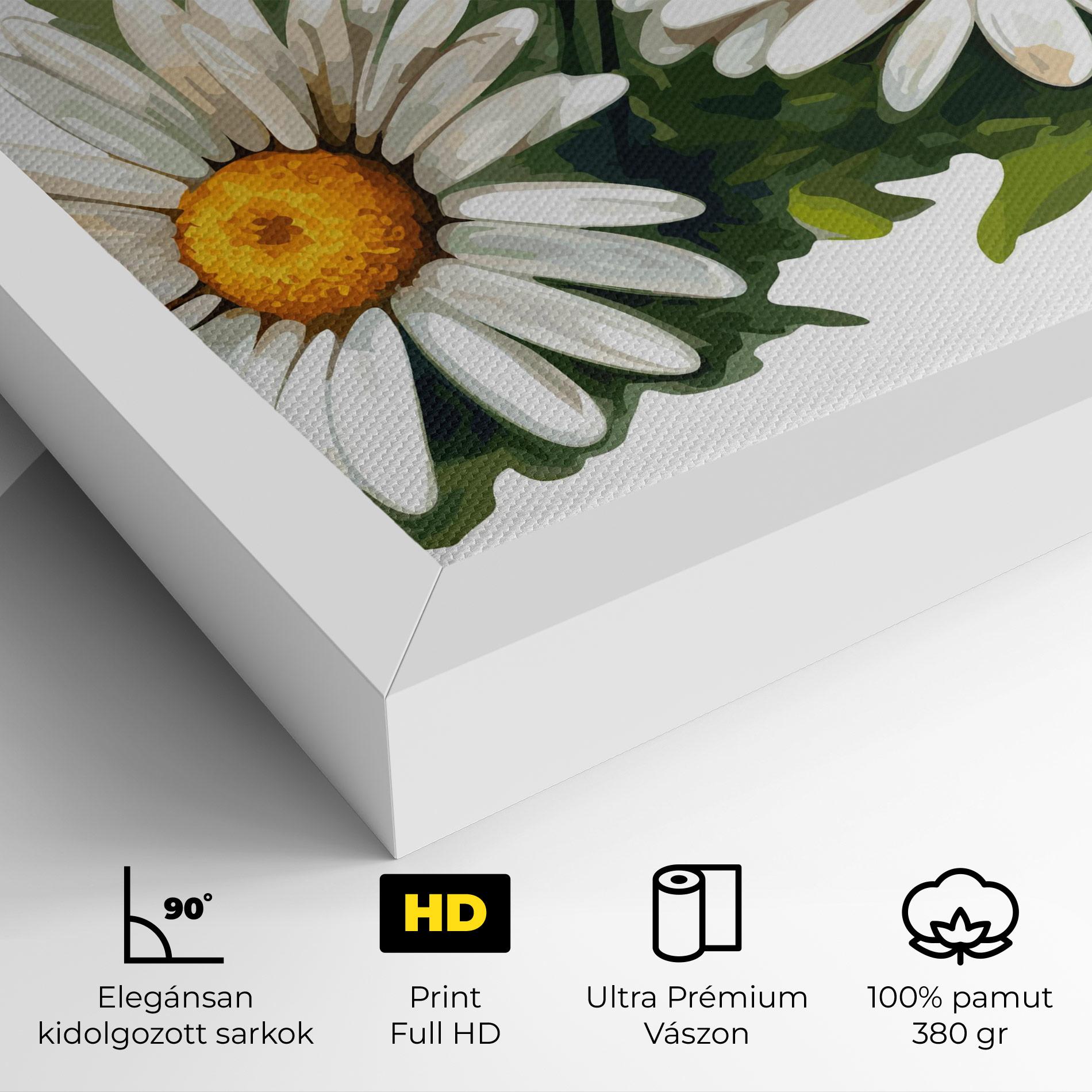 Vászonkép Grey White Daisy mockup 4