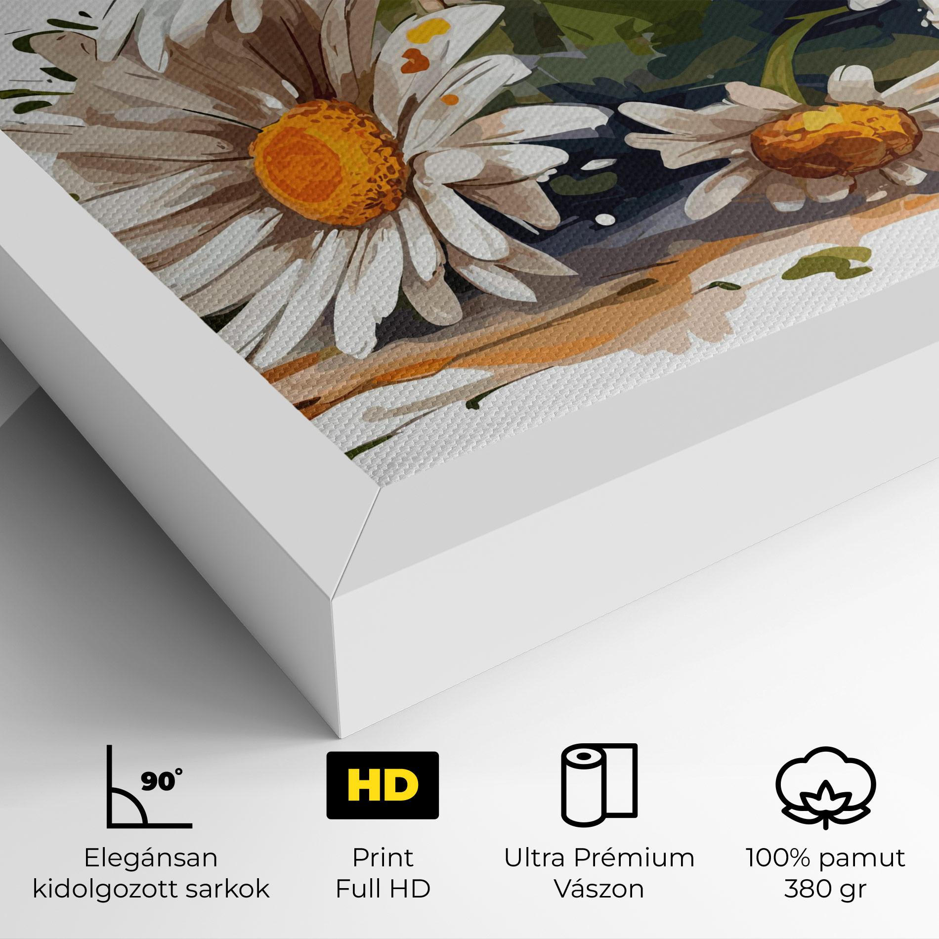 Vászonkép White Beautiful Daisy mockup 4