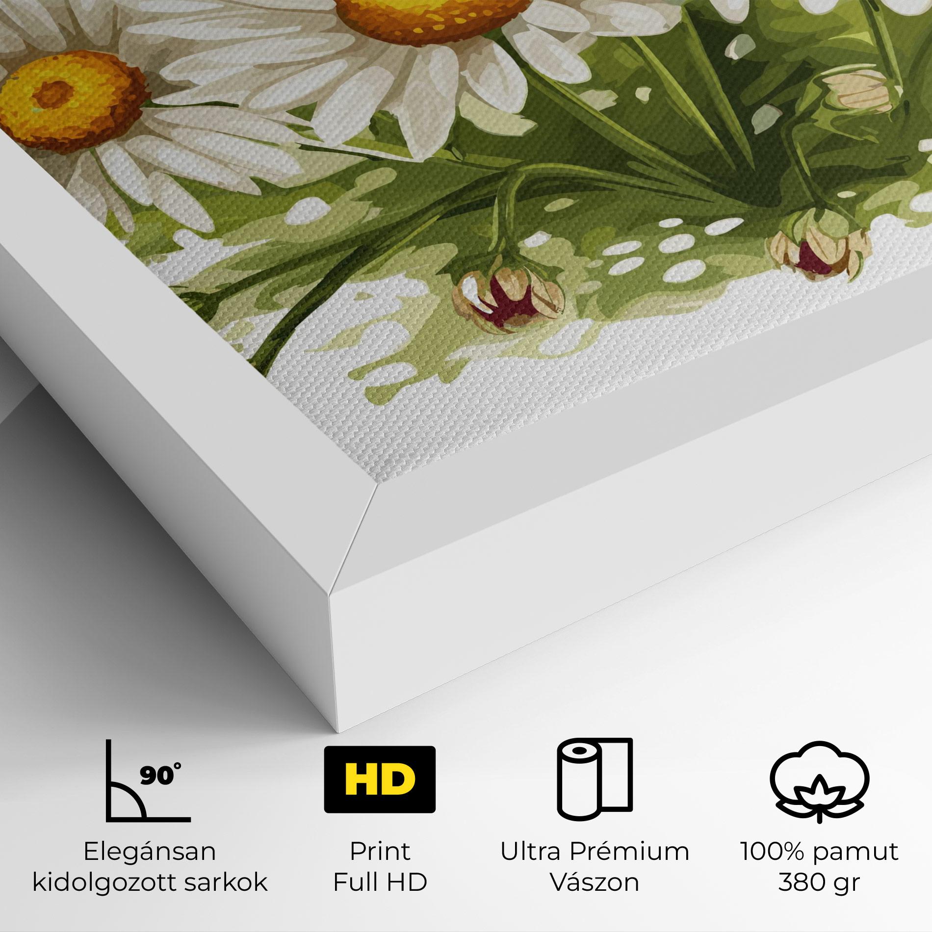 Vászonkép White Grey Daisy mockup 4
