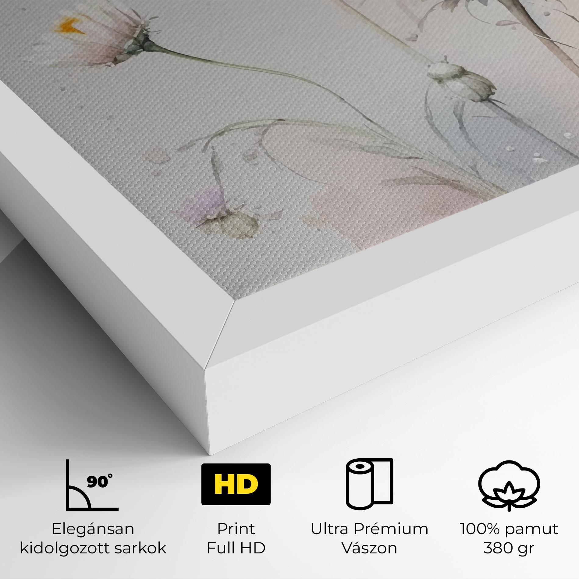 Vászonkép White Painted Daisy mockup 4